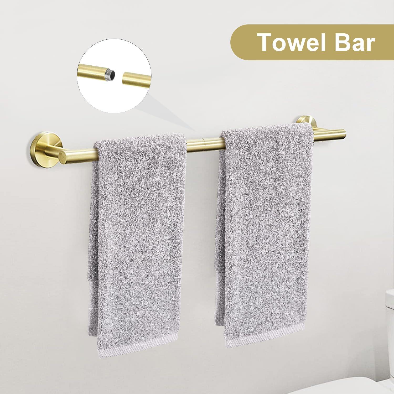 Brushed Gold 5-Piece Stainless Steel Bathroom Hardware Set