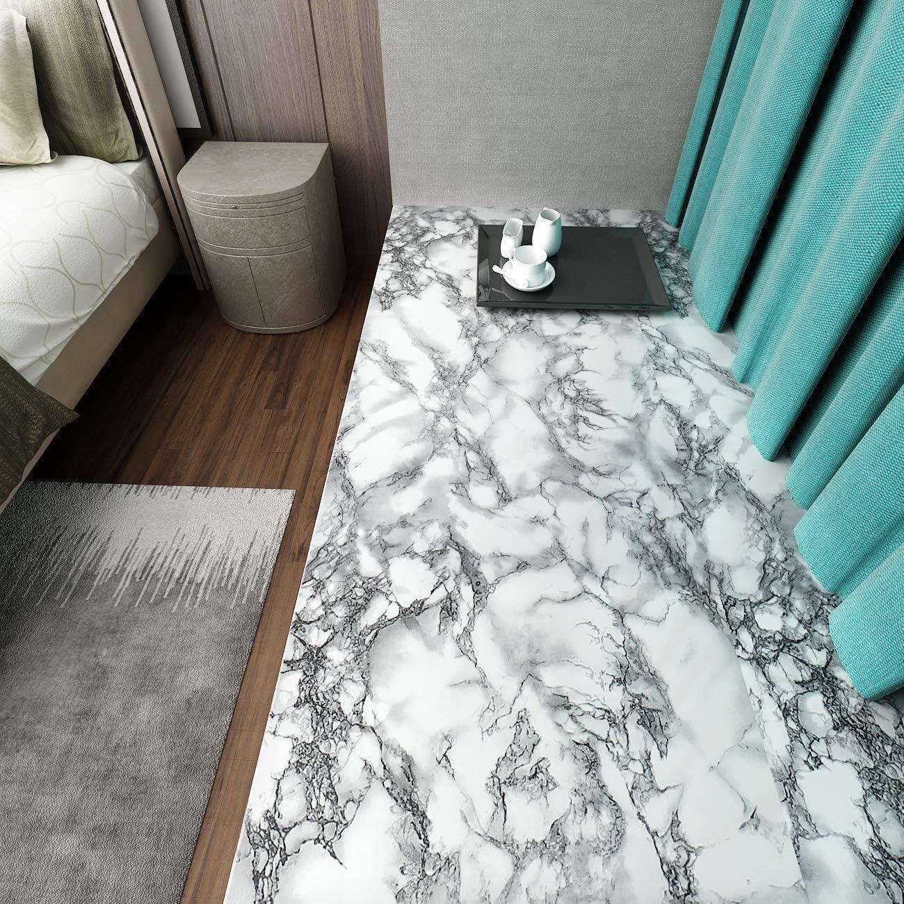 Livelynine Marble Wall Paper Kitchen Countertop Peel and Stick Wallpaper Marble Paper Self Adhesive Vinyl Roll for Bathroom Counter Dining Table Desk Furniture Renovations 16x80 Inch