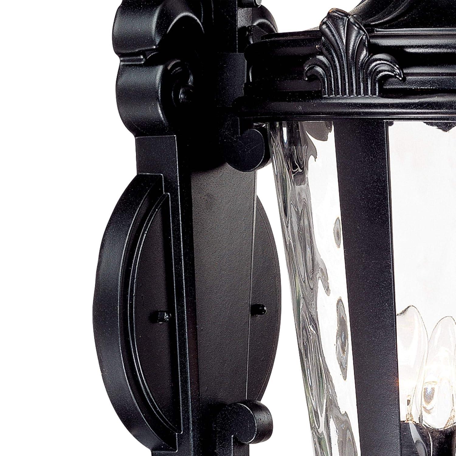 John Timberland Casa Marseille Vintage Rustic Outdoor Wall Light Fixture Textured Black Scroll 31" Clear Hammered Glass for Post Exterior Barn Deck