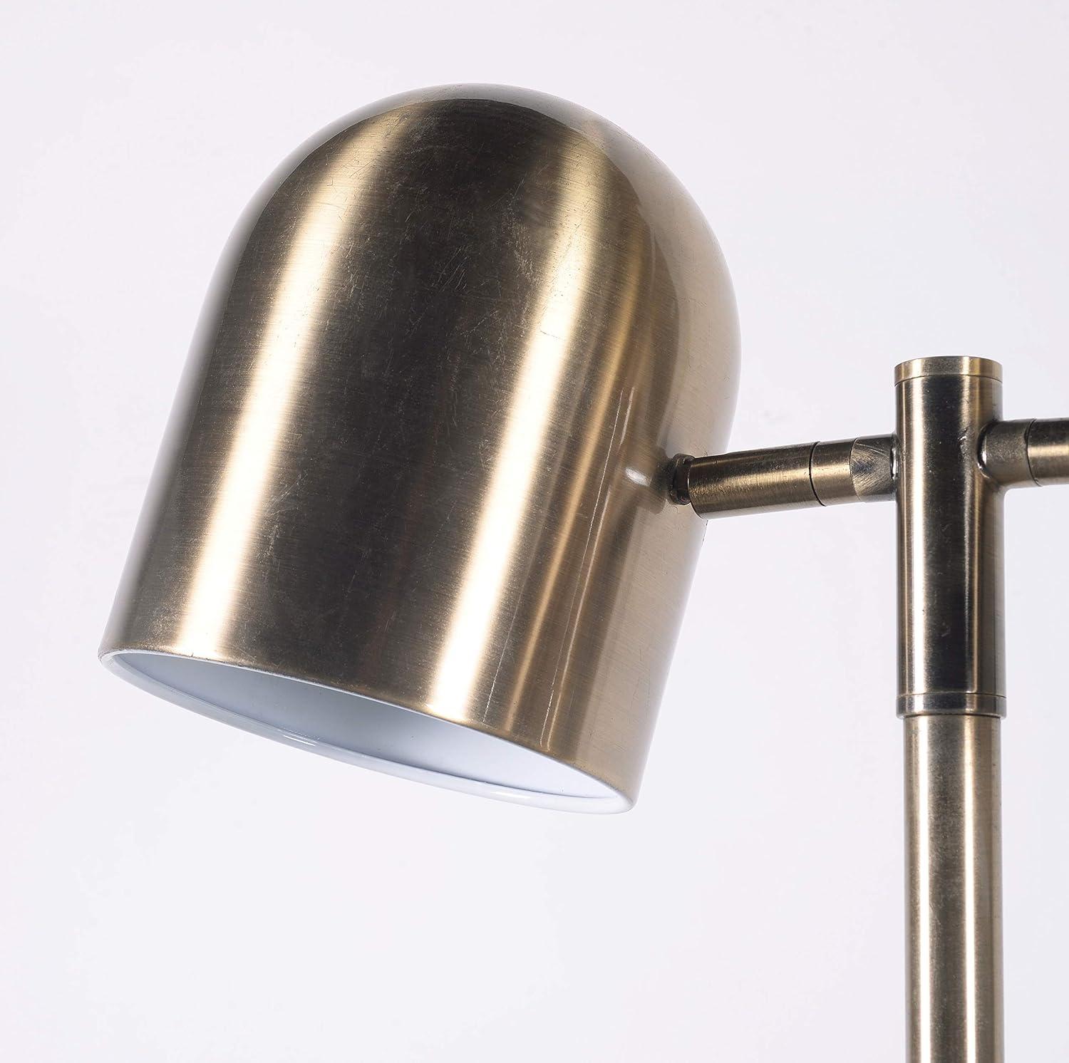 Kenroy Home 33171AB Alden Floor Lamp with Antique Brass Finish, Modern Style, 57.125" Height, 17.625" Width, 9.875" Depth