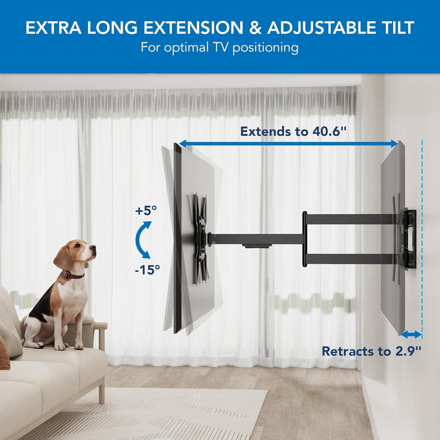 Mount-It Full Motion Extended Corner Long Arm TV Wall Mount |  40" Extra Long Reach Extension & Reviews | Wayfair