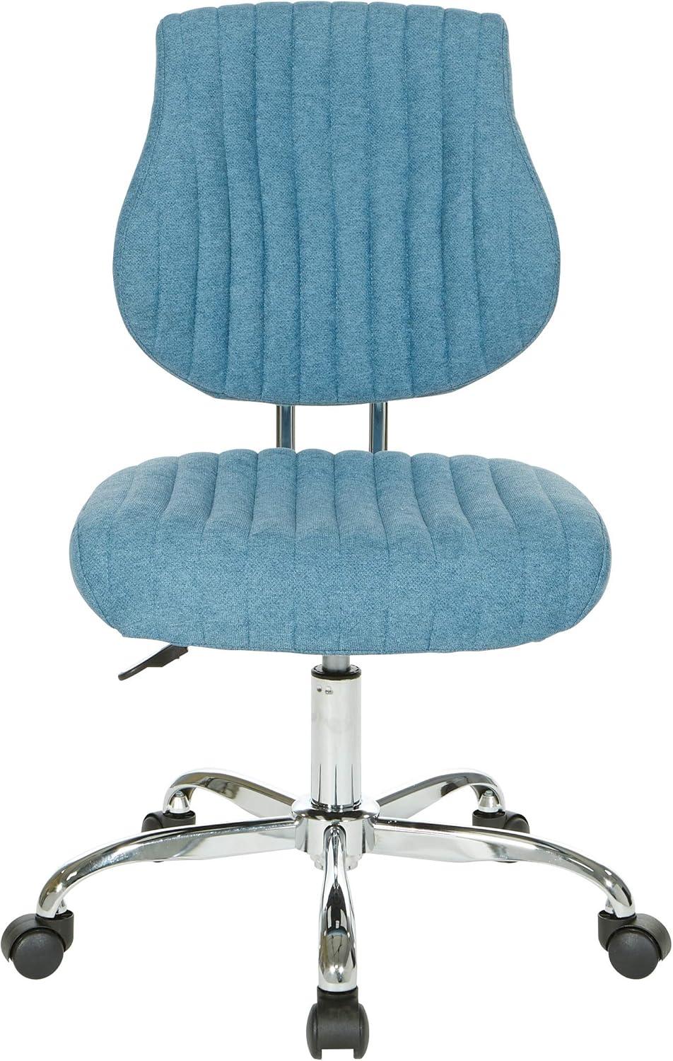 Sunnydale Office Chair in Sky Blue Fabric with Chrome Base