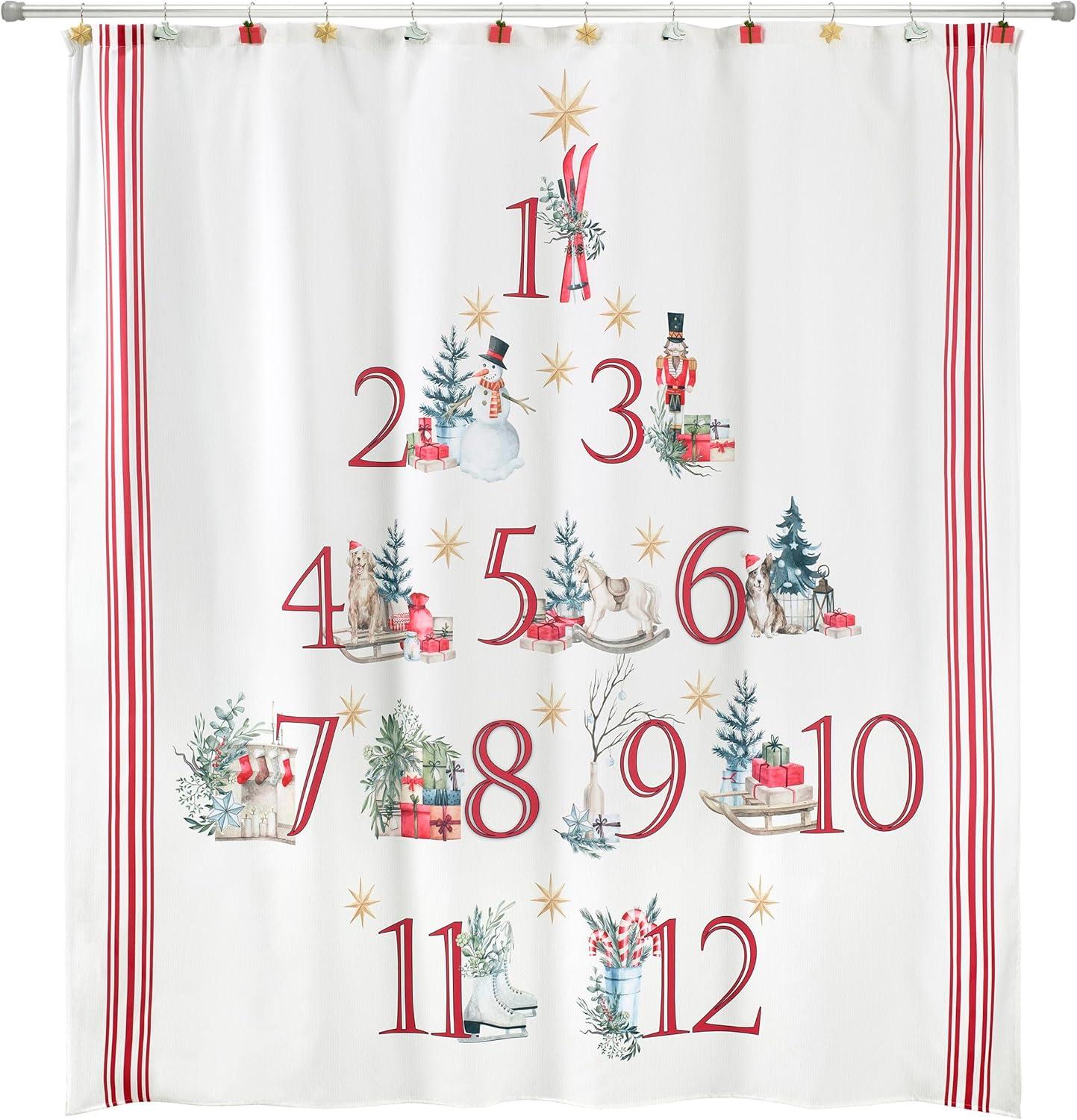 Avanti Linens Holiday Countdown Shower Curtain