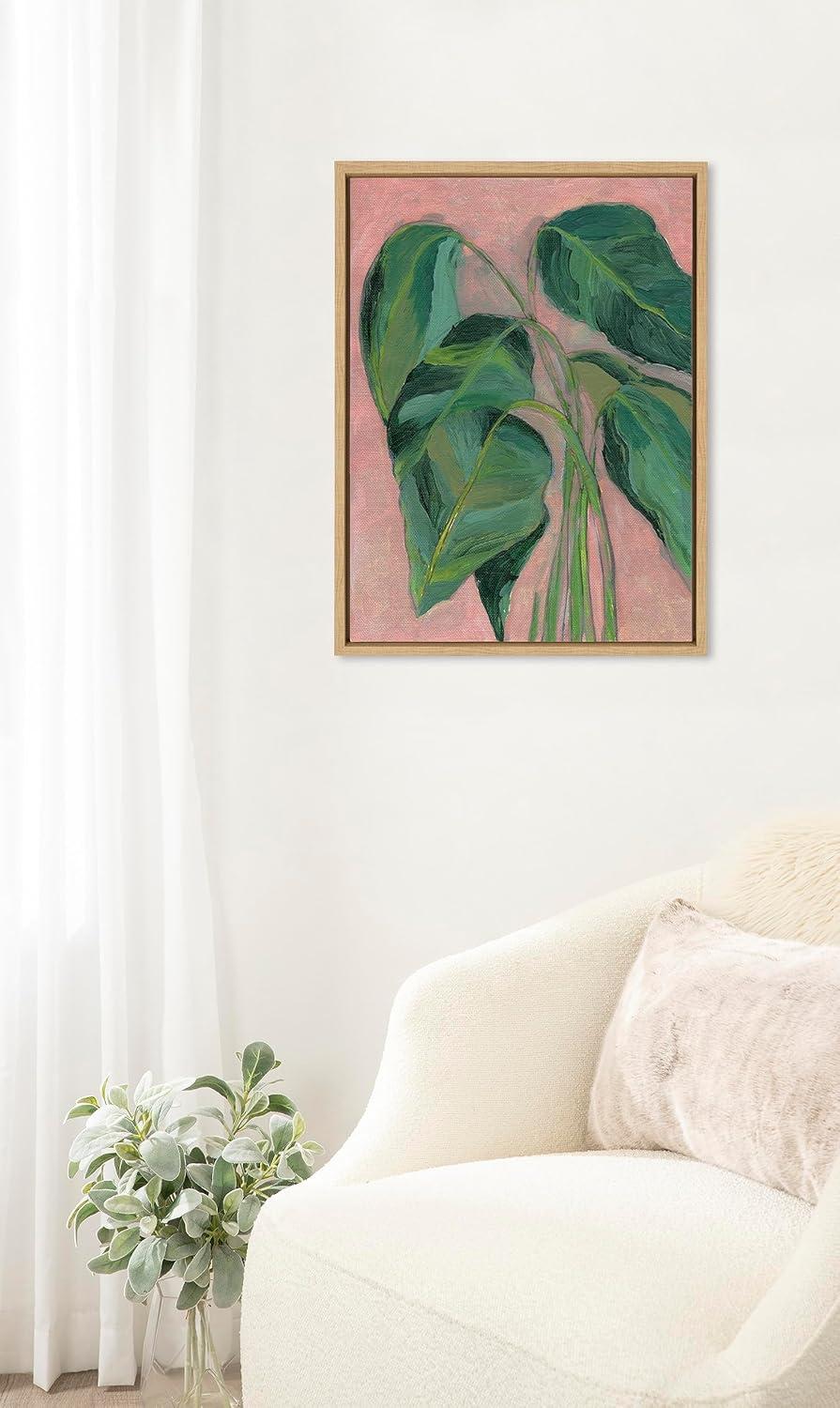 Kate and Laurel Sylvie Tuscan Framed Canvas Wall Art by Nikita Jariwala, 18x24 Natural, Colorful Abstract Landscape Nature Art for Wall