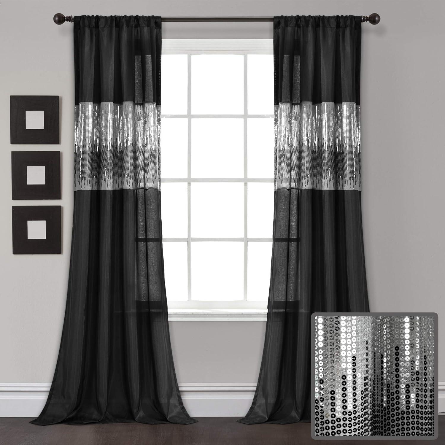 Night Sky Polyester Semi Sheer Curtain Panel