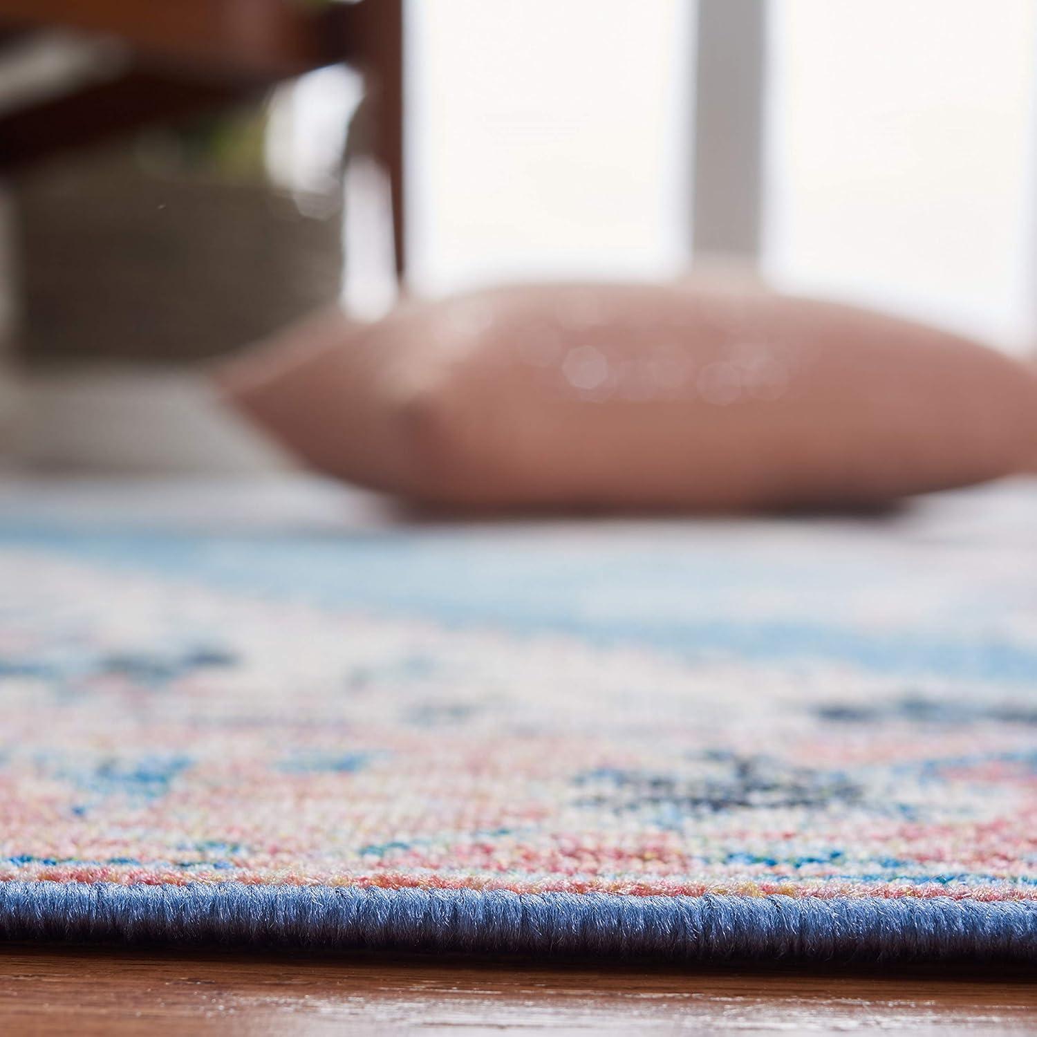 Journey JNY149 Power Loomed Machine Washable Slip Resistant Area Rug - Ivory/Blue - 8'9"x12' - Safavieh