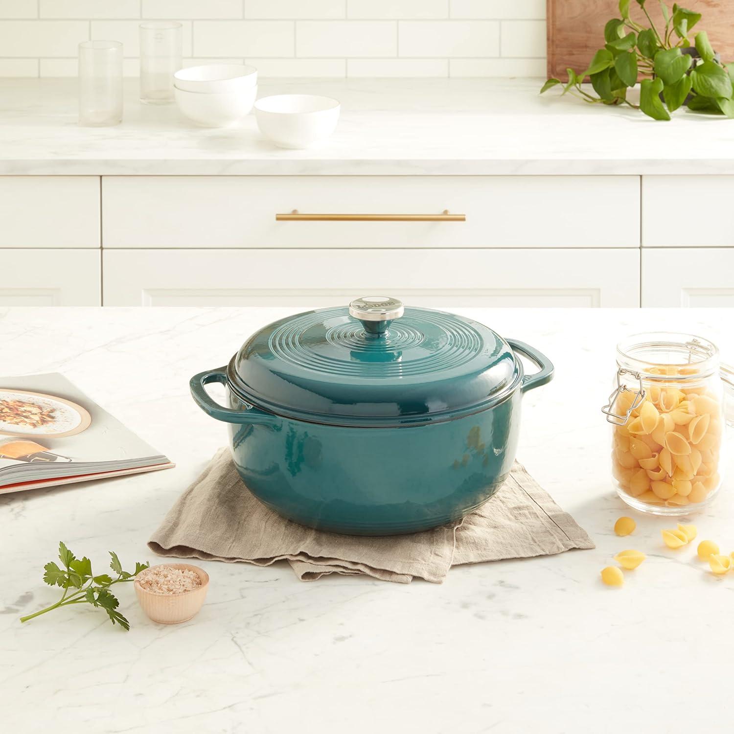 Lagoon Blue 6 Qt Enameled Cast Iron Dutch Oven