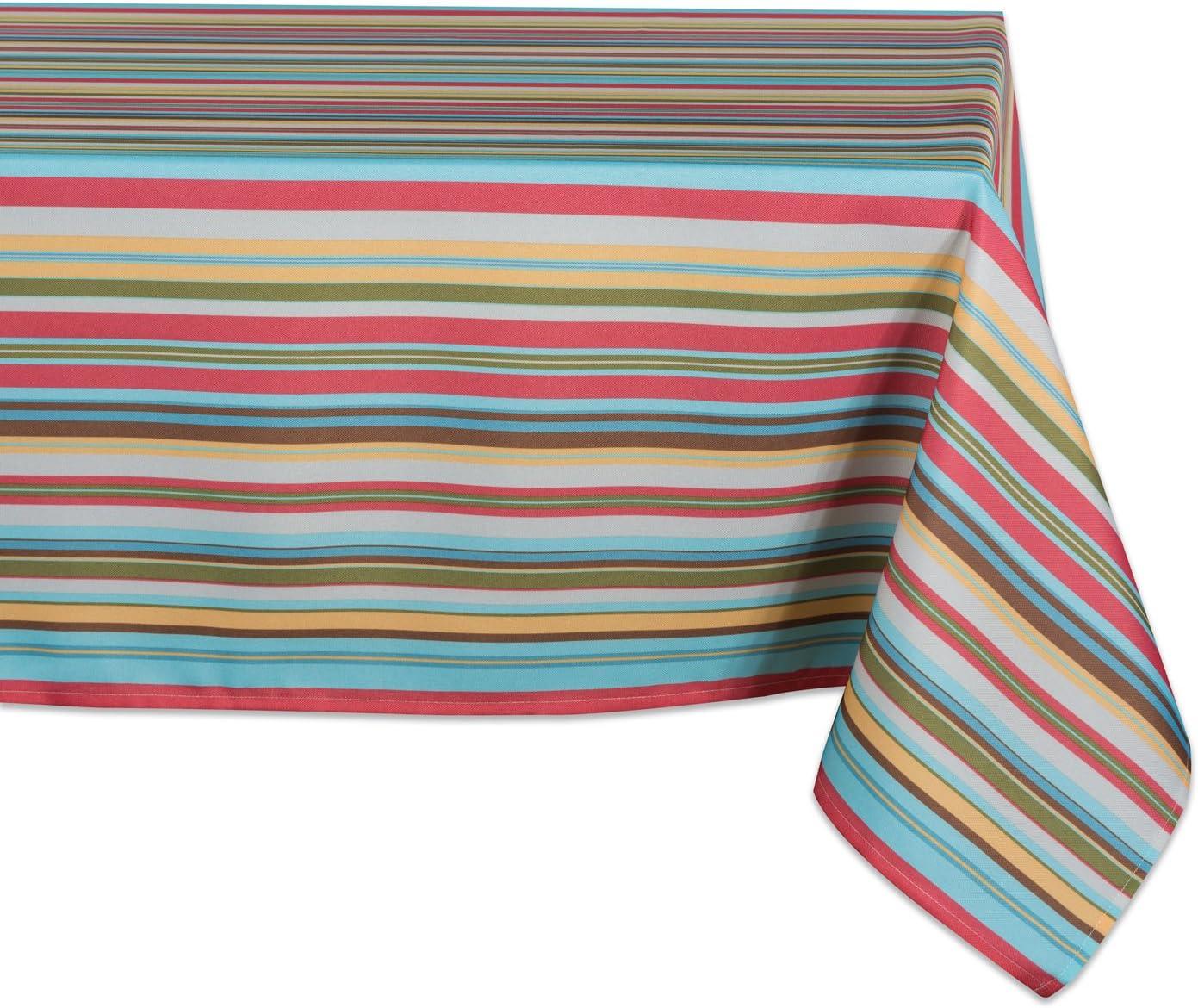 84"x60" Summer Stripe Outdoor Tablecloth - Design Imports: Spill Proof, Machine Washable, Ideal for Picnics & BBQs