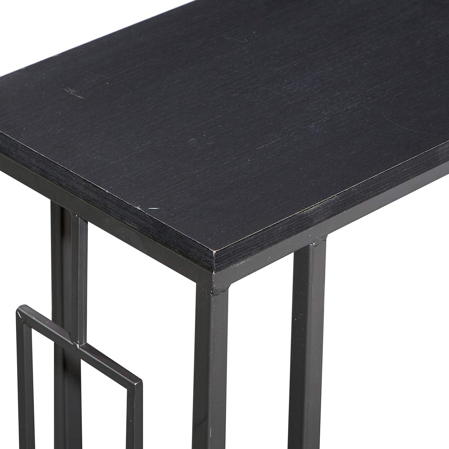 Contemporary Iron and Wood Accent Table Dark Gray - Olivia & May