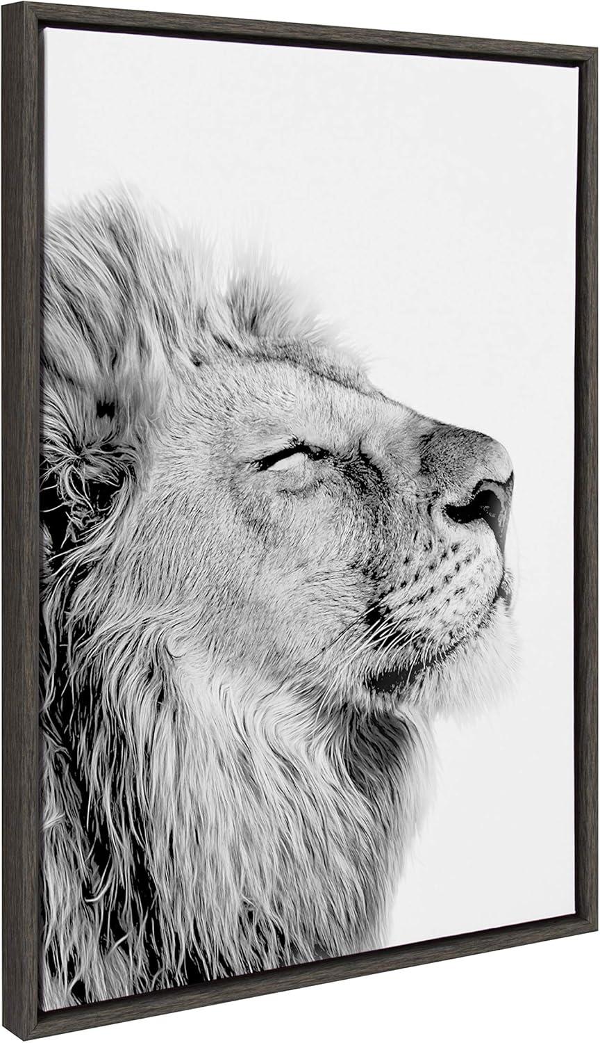 Sylvie Lion Self Actualizing Framed Canvas by Amy Peterson - Kate & Laurel All Things Decor