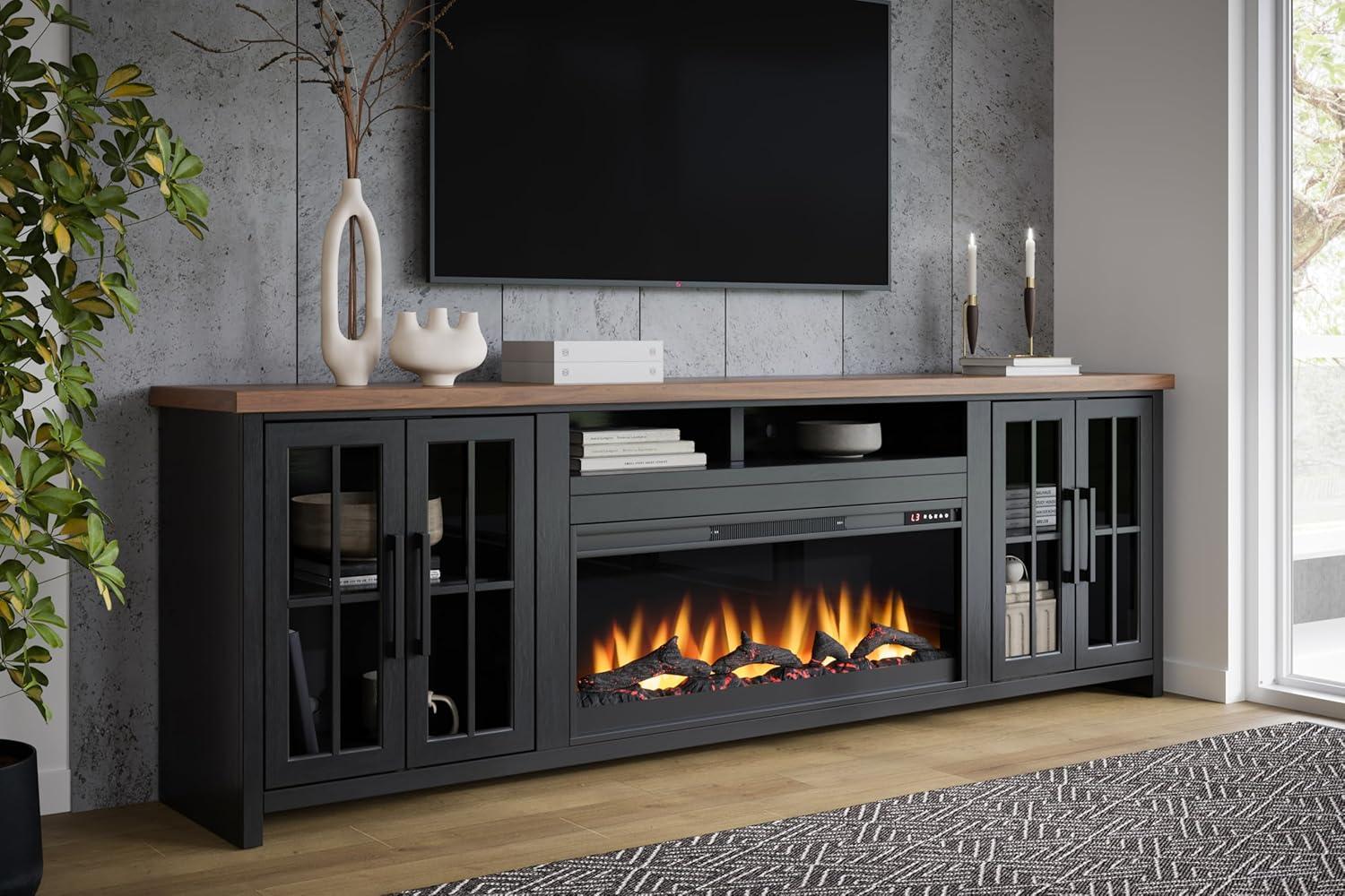 Essex 97 Inch Fireplace TV Stand Console,media console,entertainment center For Tvs Up To 100 Inches