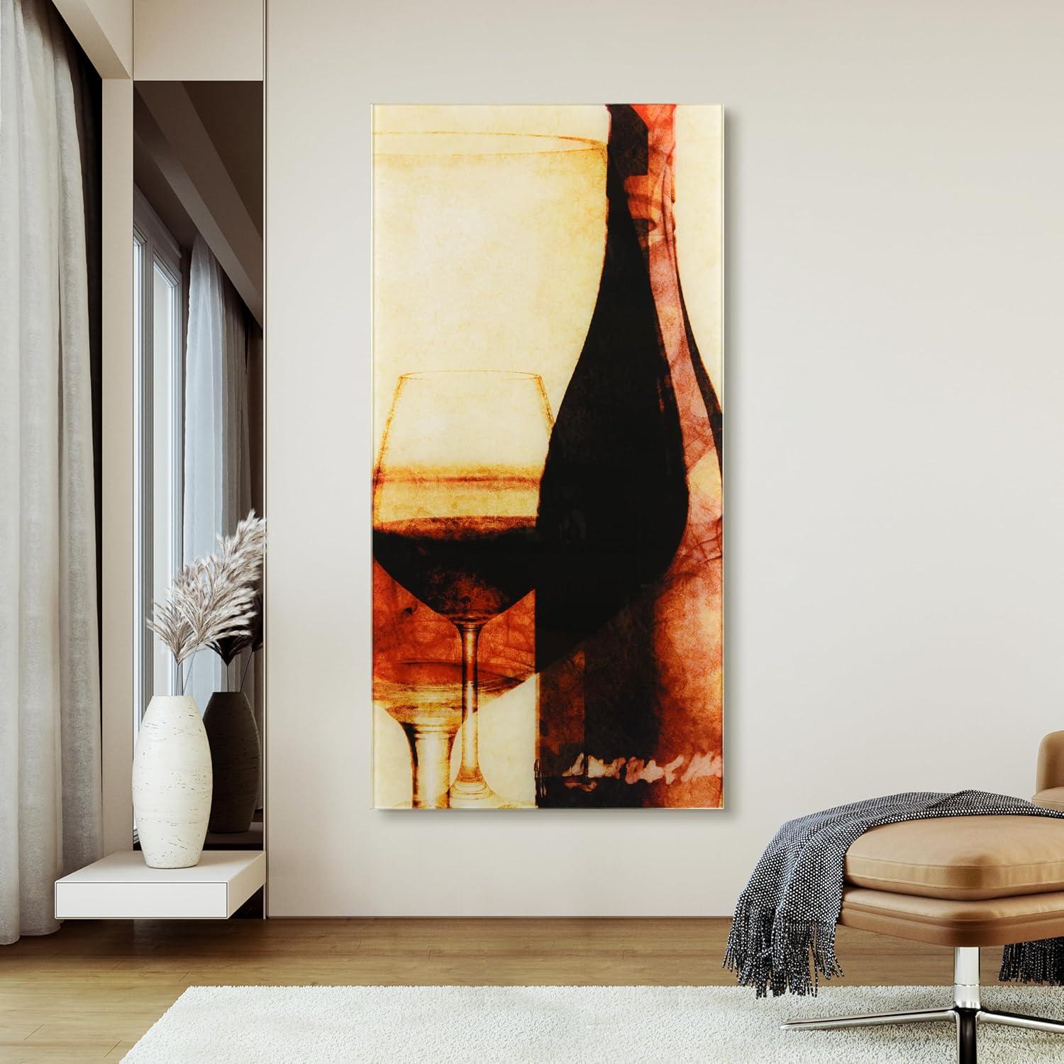 "Smokey Wine I B" Frameless Free Floating Reverse Printed Tempered Art Glass Wall Art