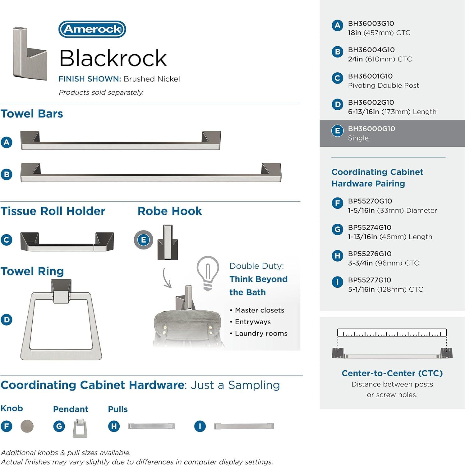 Amerock Blackrock Wall Mounted Towel and Robe Hook