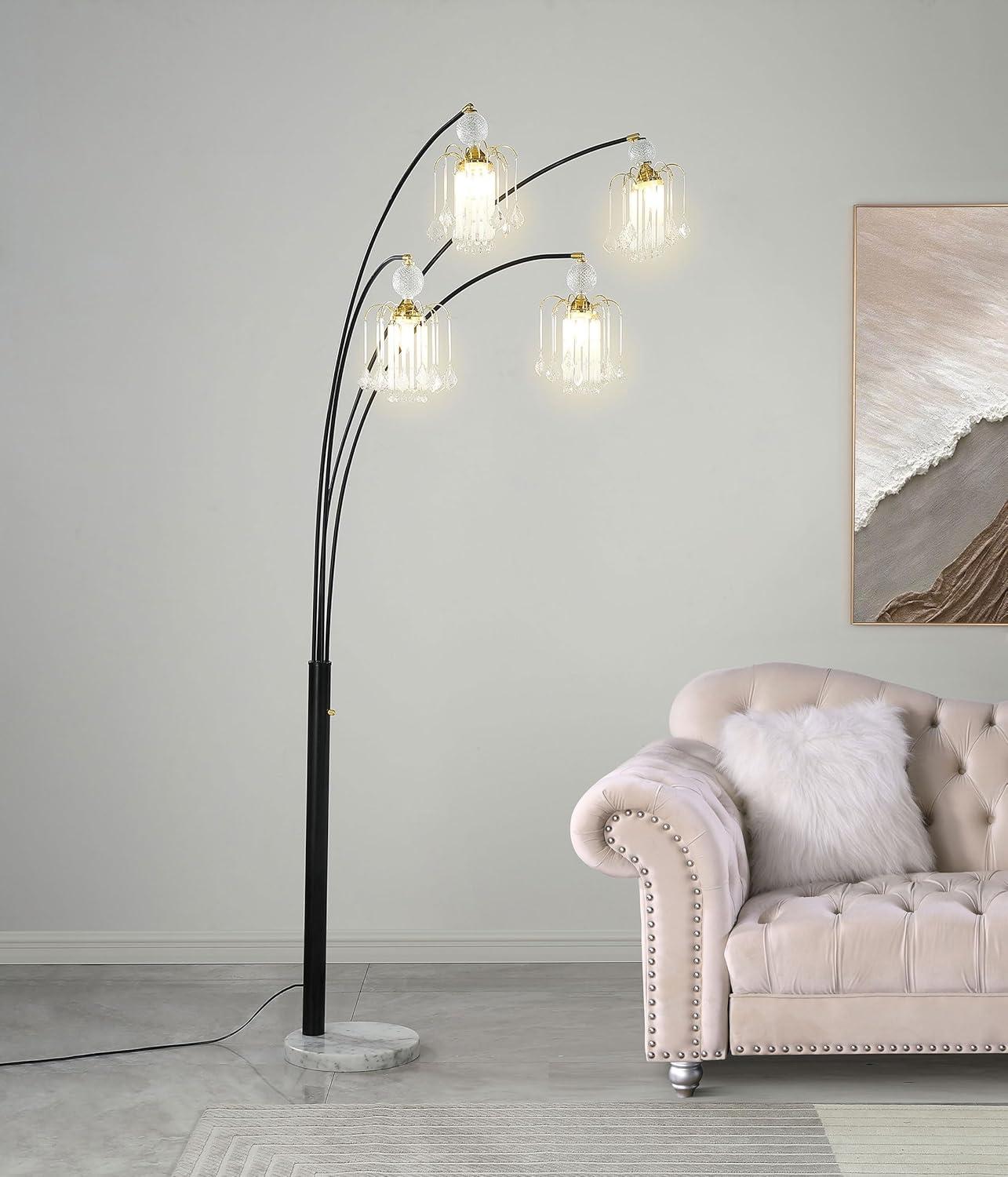 Maisel Floor Lamp with 4 Staggered Shades Black