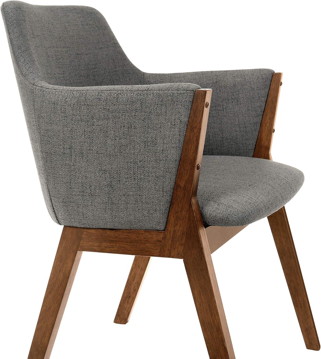Armen Living Renzo 18" Wood Dining Side Chairs in Charcoal/Walnut (Set of 2)