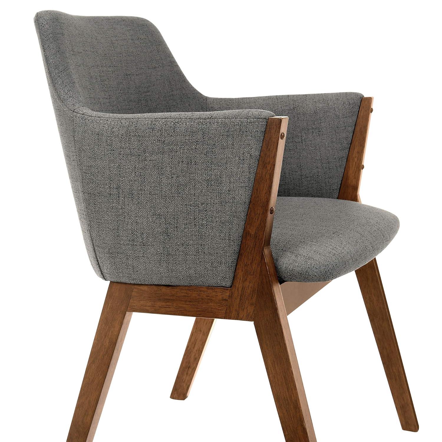 Armen Living Renzo 18" Wood Dining Side Chairs in Charcoal/Walnut (Set of 2)