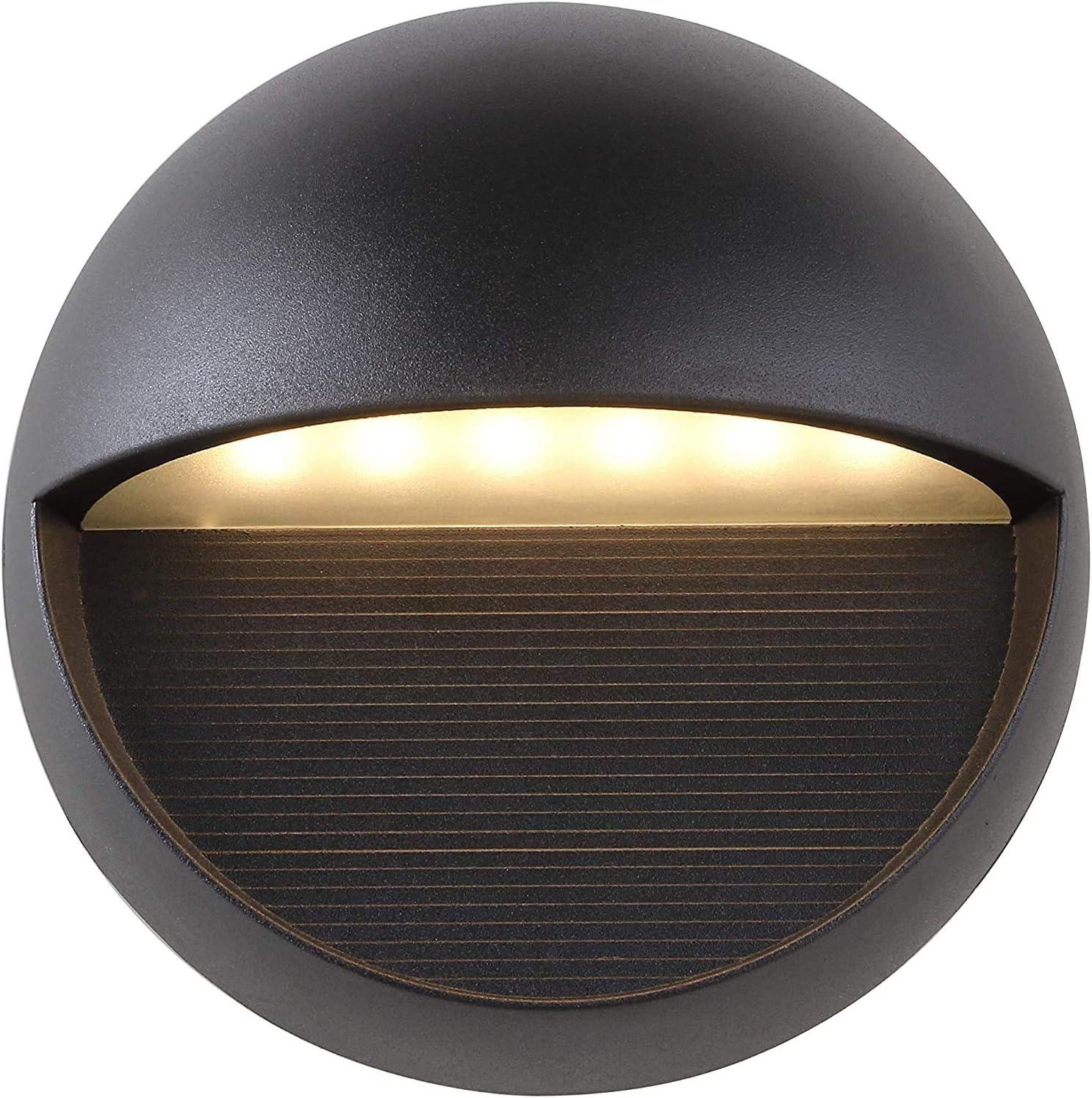 Orbe 6.25" Black Iron Outdoor LED Wall Sconce