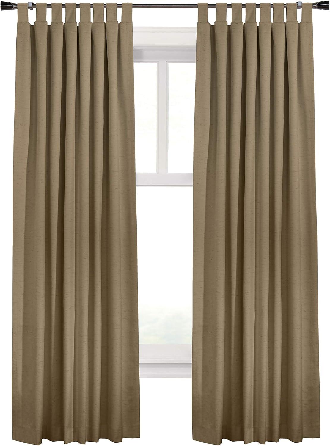 Pebble 63" Tab Top Blackout Curtain Set with Linen and Polyester