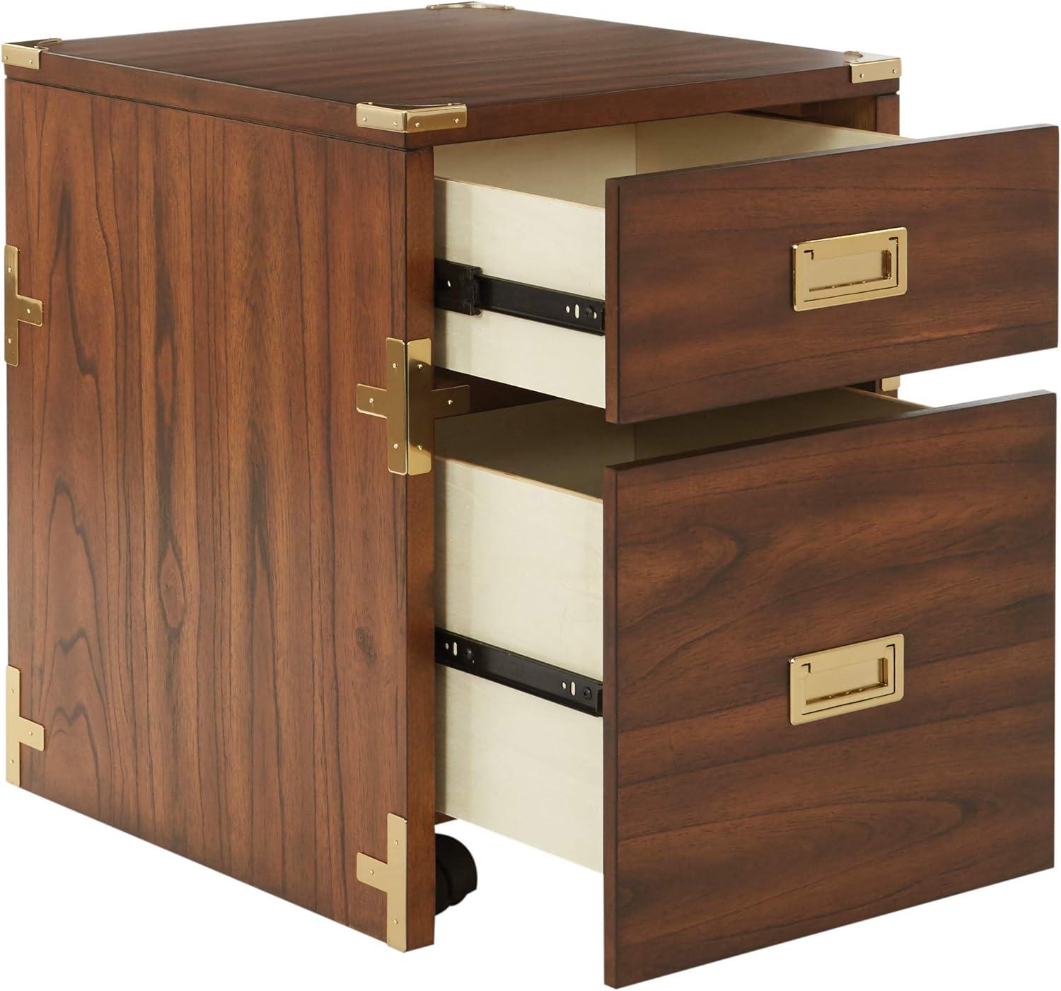 Wellington 2 Drawer File Cabinet in Toasted Brown Wheat Fully Assembled