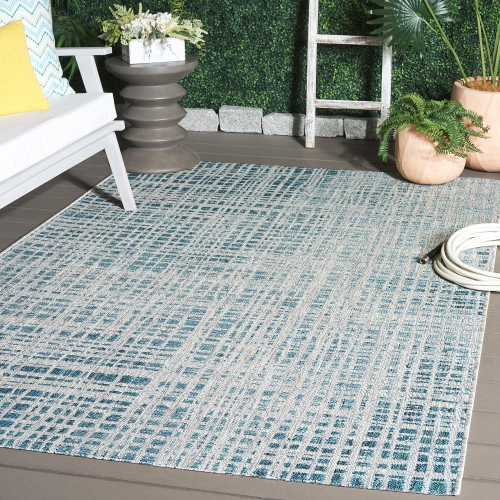 Courtyard CY8513 Power Loomed Indoor/Outdoor Area Rug - Grey/Blue - 5'3"x7'7" - Safavieh.