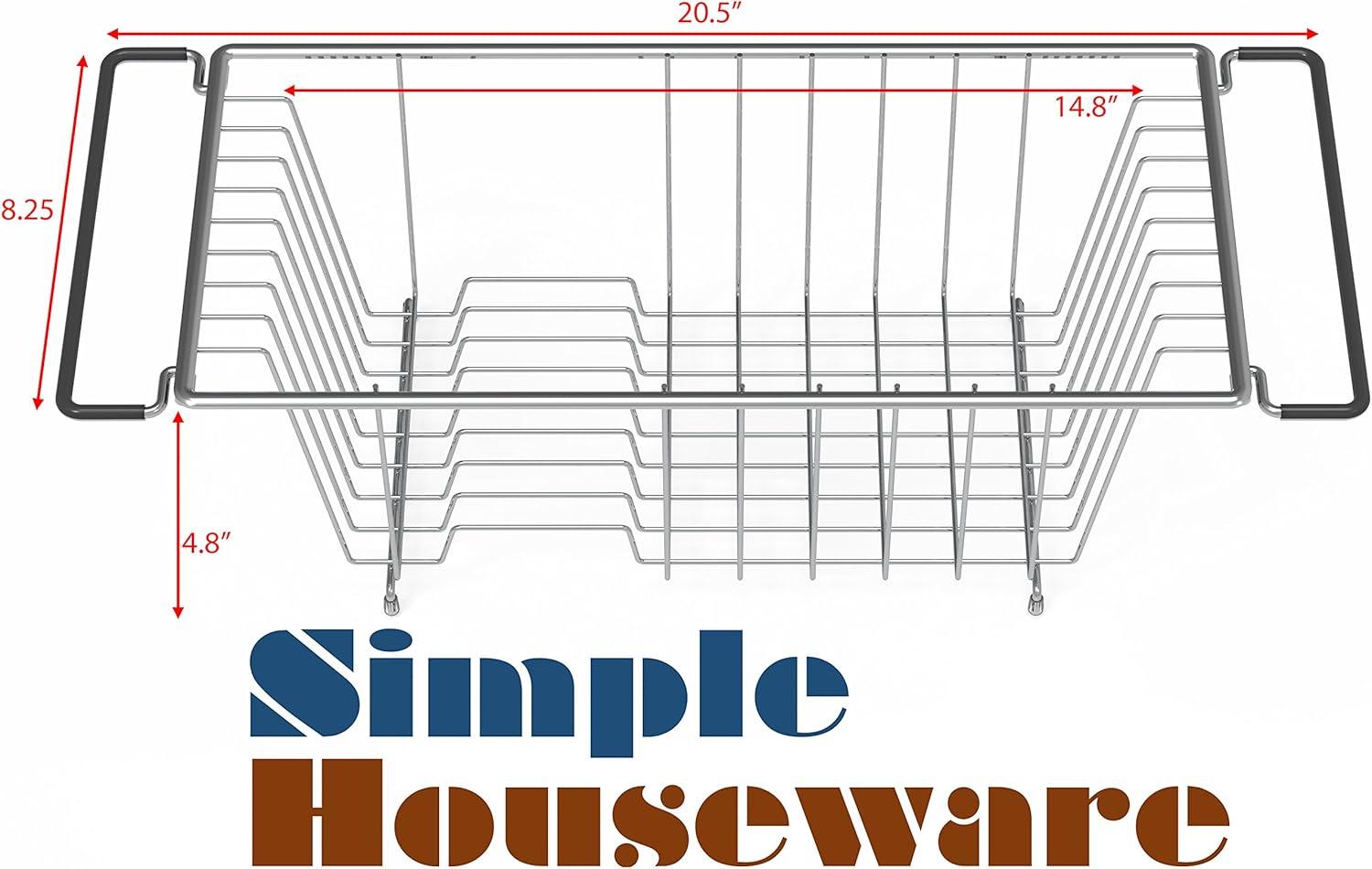 Chrome Over Sink Countertop Dish Drainer Drying Rack