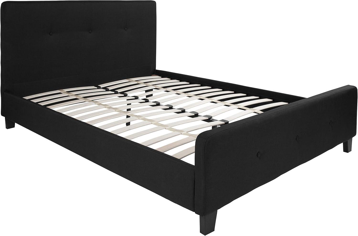 Flash Furniture Tribeca Queen Size Tufted Upholstered Platform Bed in Light Gray Fabric