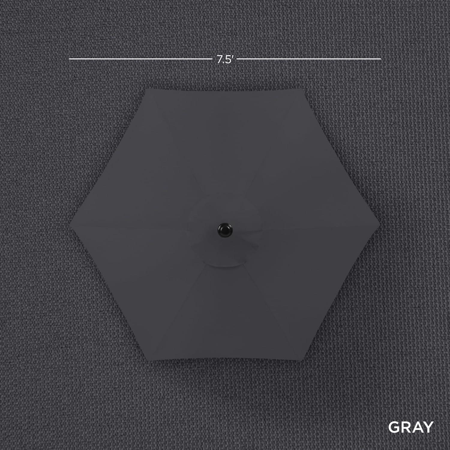 Best Choice Products 7.5ft Heavy-Duty Outdoor Market Patio Umbrella w/ Push Button Tilt, Easy Crank, Gray