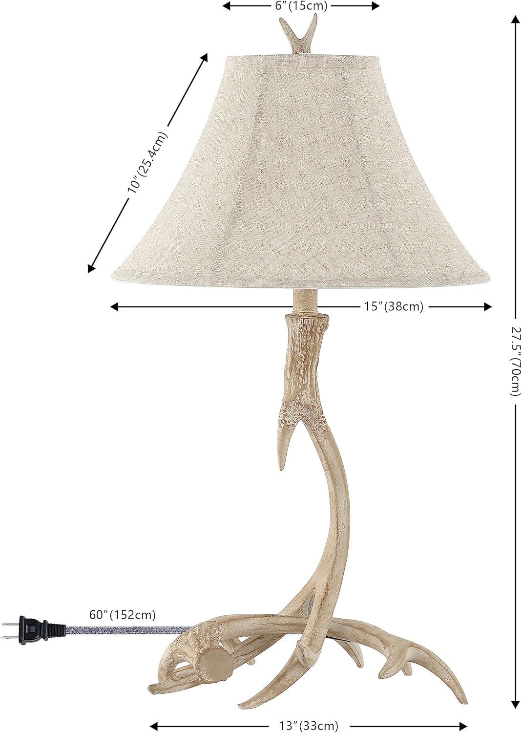 JONATHAN Y JYL6305B Antler 27.5" Rustic Resin LED Table Lamp, Traditional for living room, dinning room, bedroom, office Bulb Included, Beige