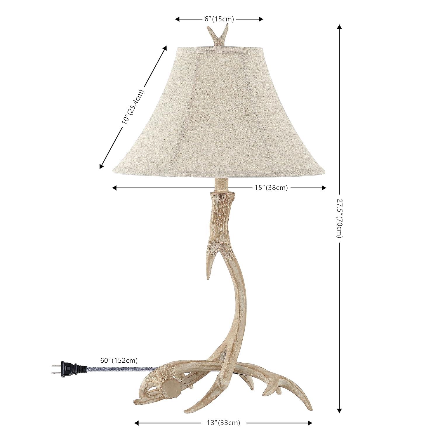 JONATHAN Y JYL6305B Antler 27.5" Rustic Resin LED Table Lamp, Traditional for living room, dinning room, bedroom, office Bulb Included, Beige