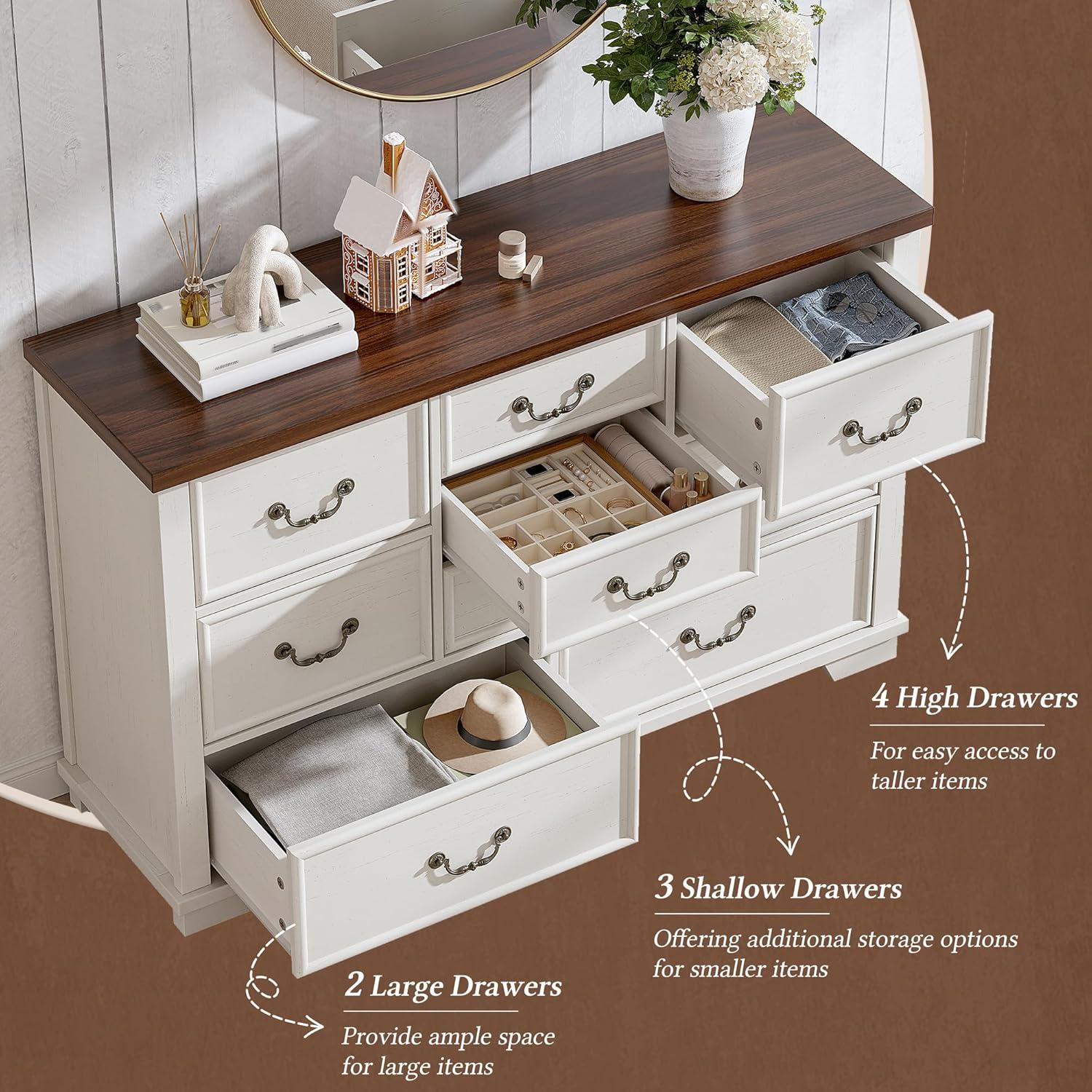 Charlton Home® Dresser For Bedroom With 9 Drawers