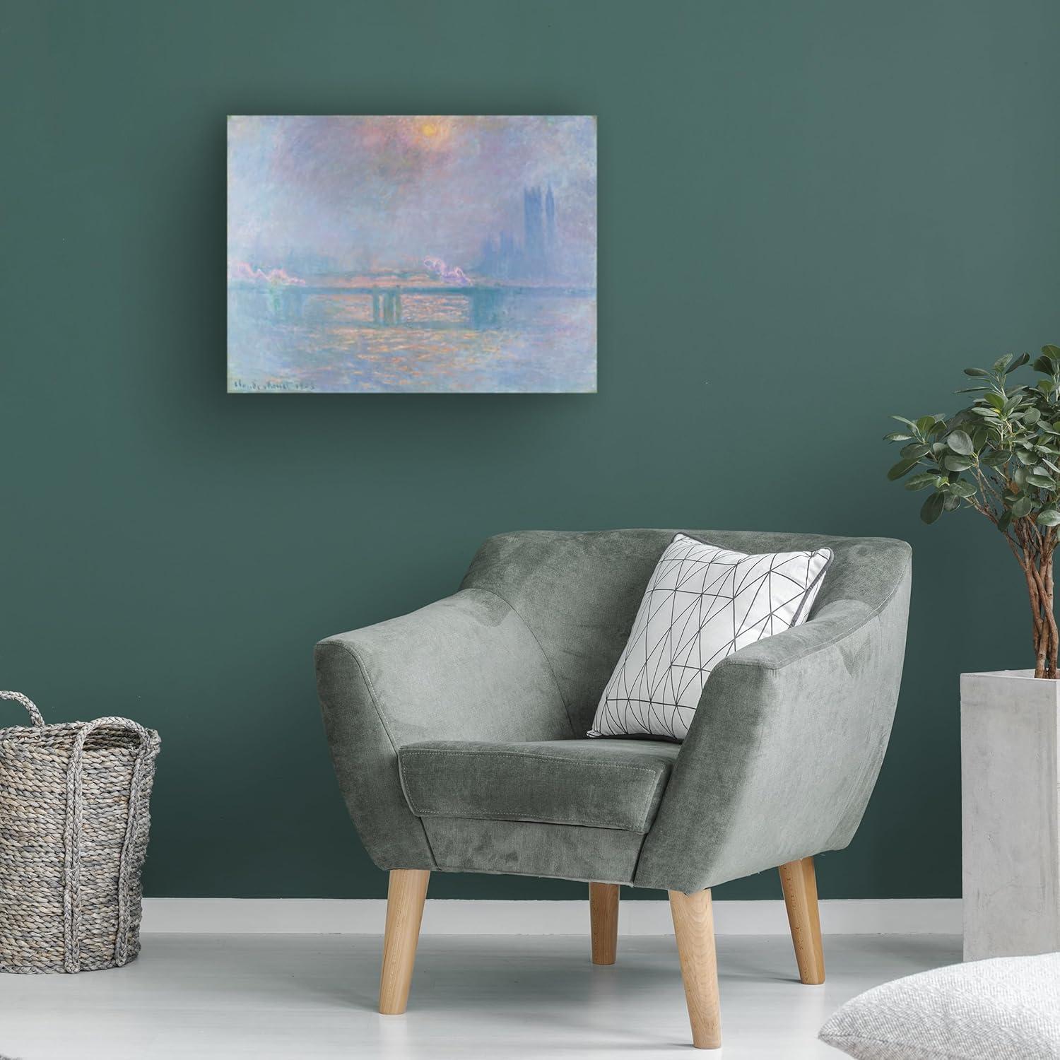 Claude Monet 'The Thames With Charing Cross Bridge' Canvas Art