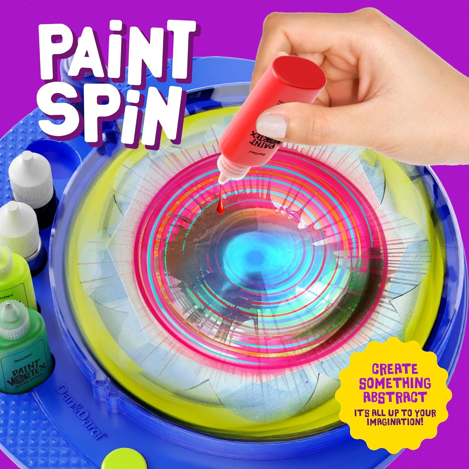 Dan&Darci Spin Art Machine Kit - Paint Spiral Station Center Motorized Spinner Craft Workstation Paint Spiral Station Center - Kids Arts & Crafts Toys for Girls & Boys of All Ages