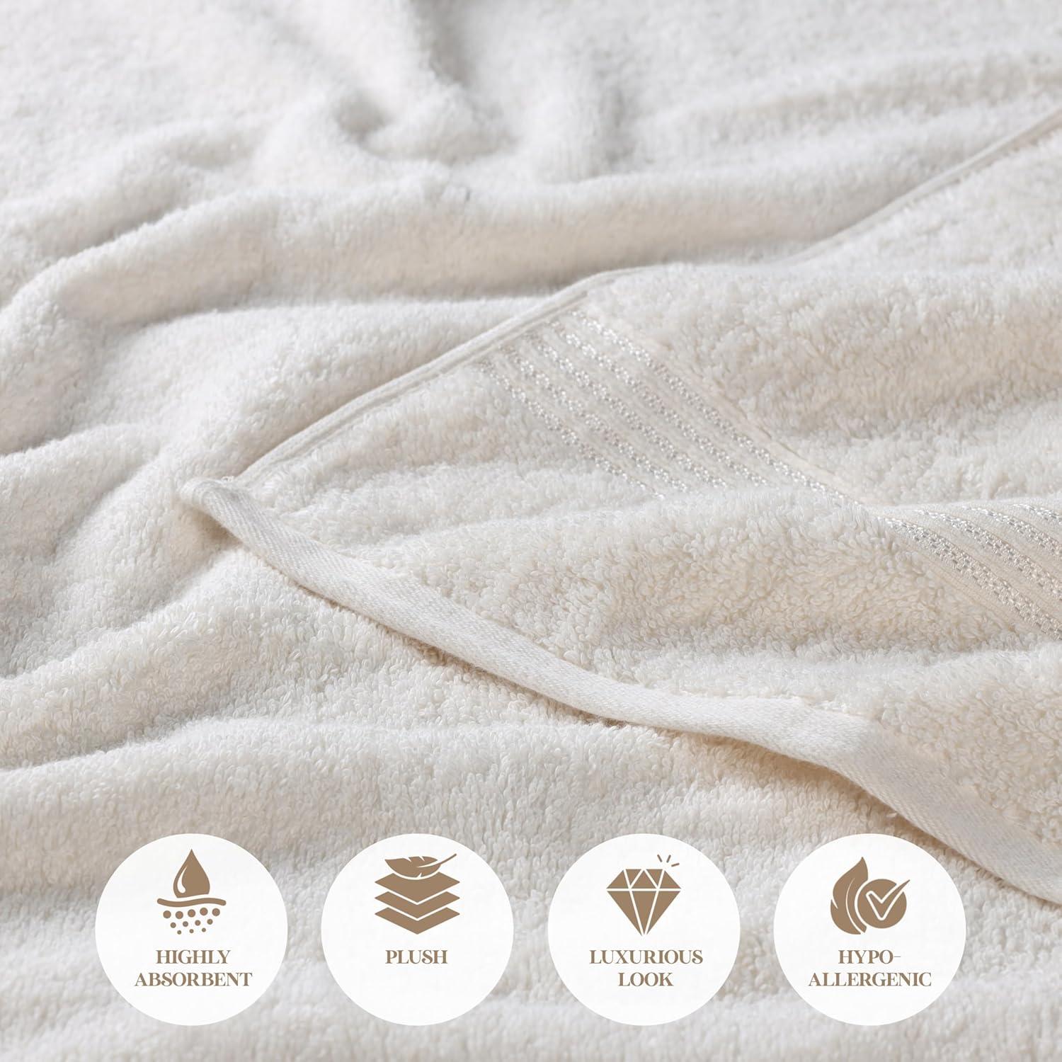 Superior Heritage Certified Egyptian Cotton Plush Absorbent Luxury Bath Towel (Set of 2)