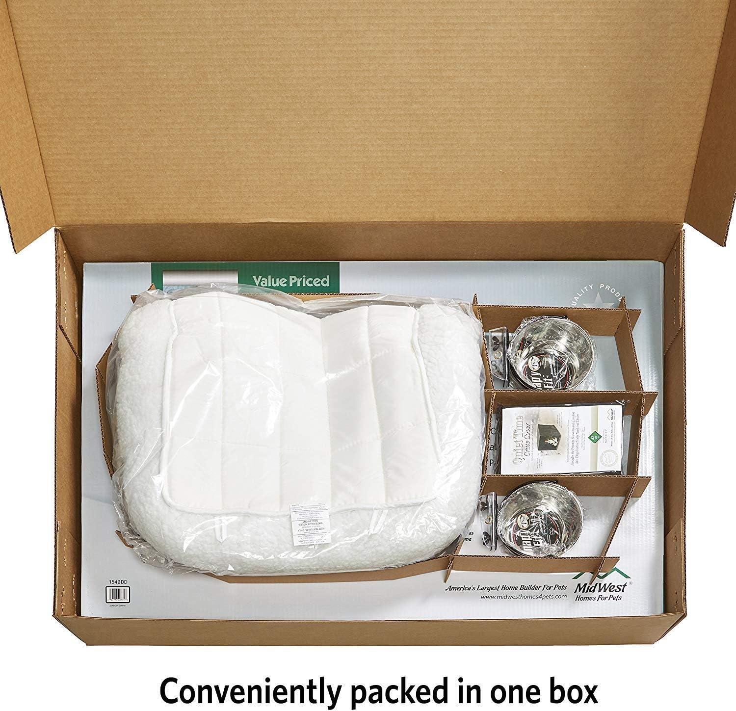 Midwest Homes For Pets MidWest Homes for Pets iCrate Dog Crate Starter Kit / Includes Dog Crate, Bed, 2 Bowls, Crate Cover