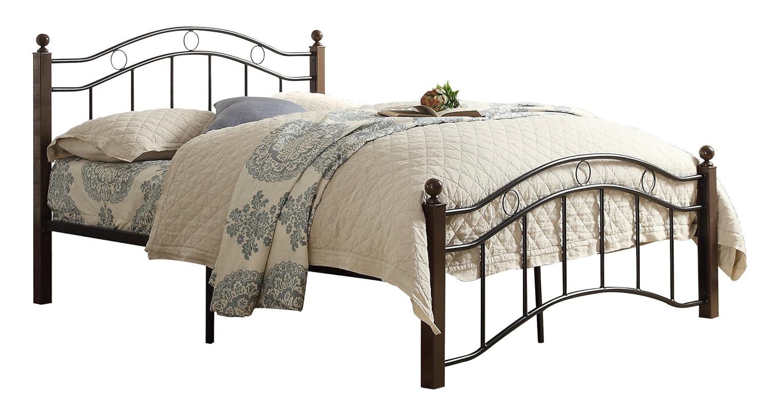 Weston Home Lexicon Averny Traditional Metal Frame Full Platform Bed in Black