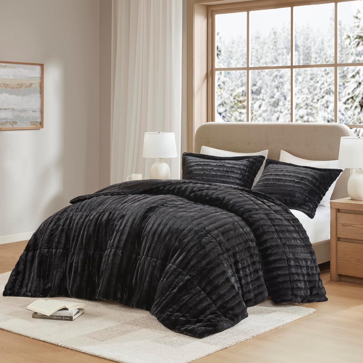 Madison Park Faux Fur 3 Piece Comforter Set