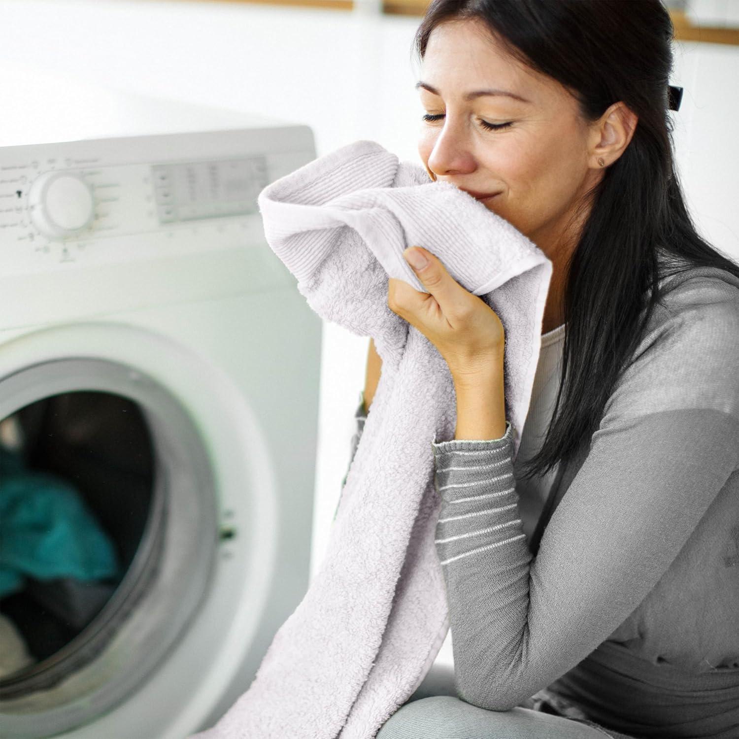 Oversized White Cotton Hand Towel Set of Six