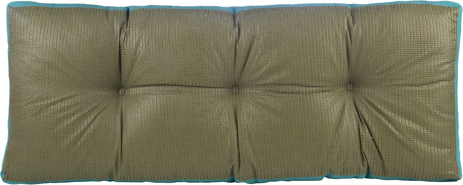 Gripper 35" Tufted Omega Universal Bench Cushion Teal: Solid Rectangle Indoor Seat Cushion, Polypropylene, 36"x14"x3"
