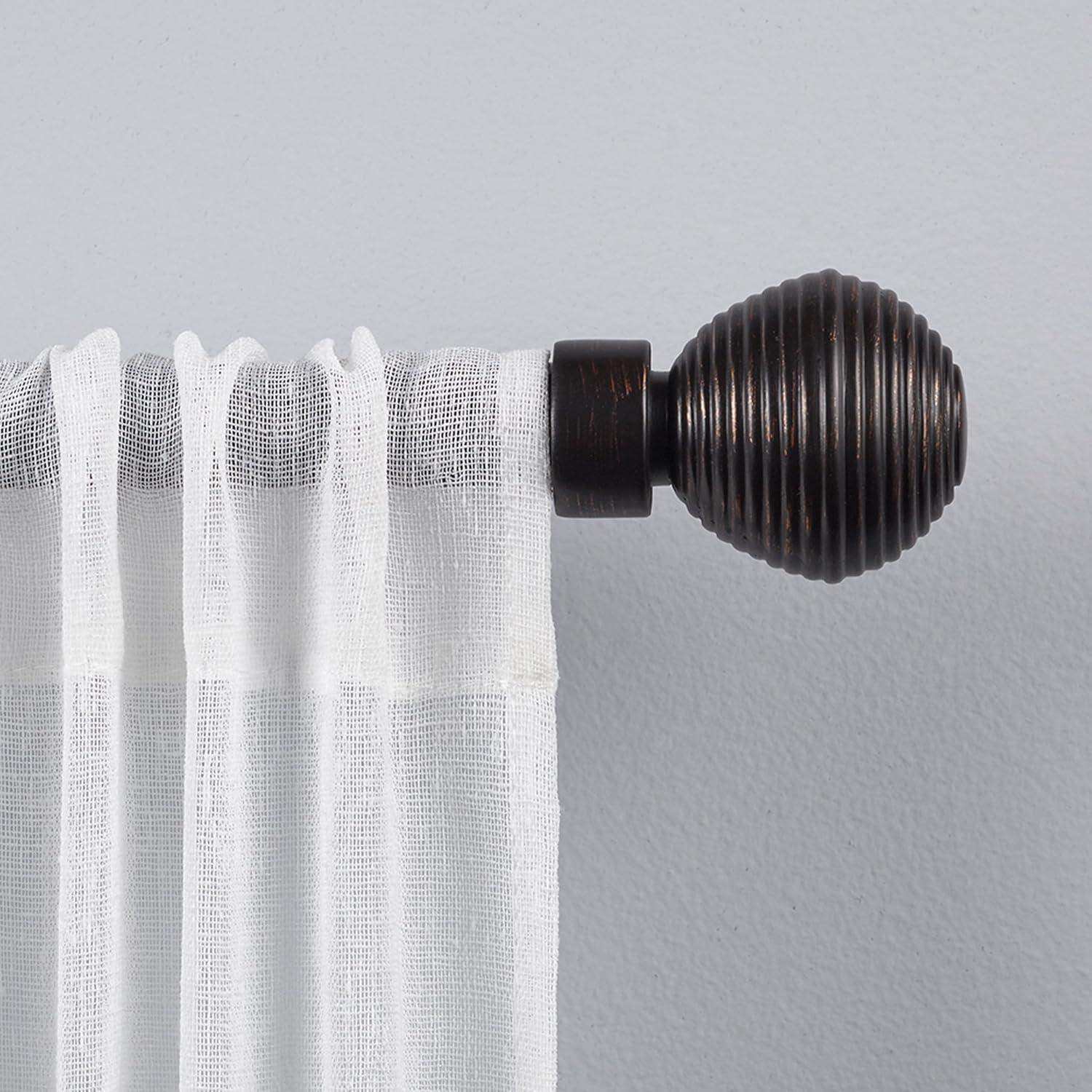 Exclusive Home 36"-72" Modern Layer Curtain Rod - Matte Bronze: Adjustable Iron, Single Rod, 25lb Capacity