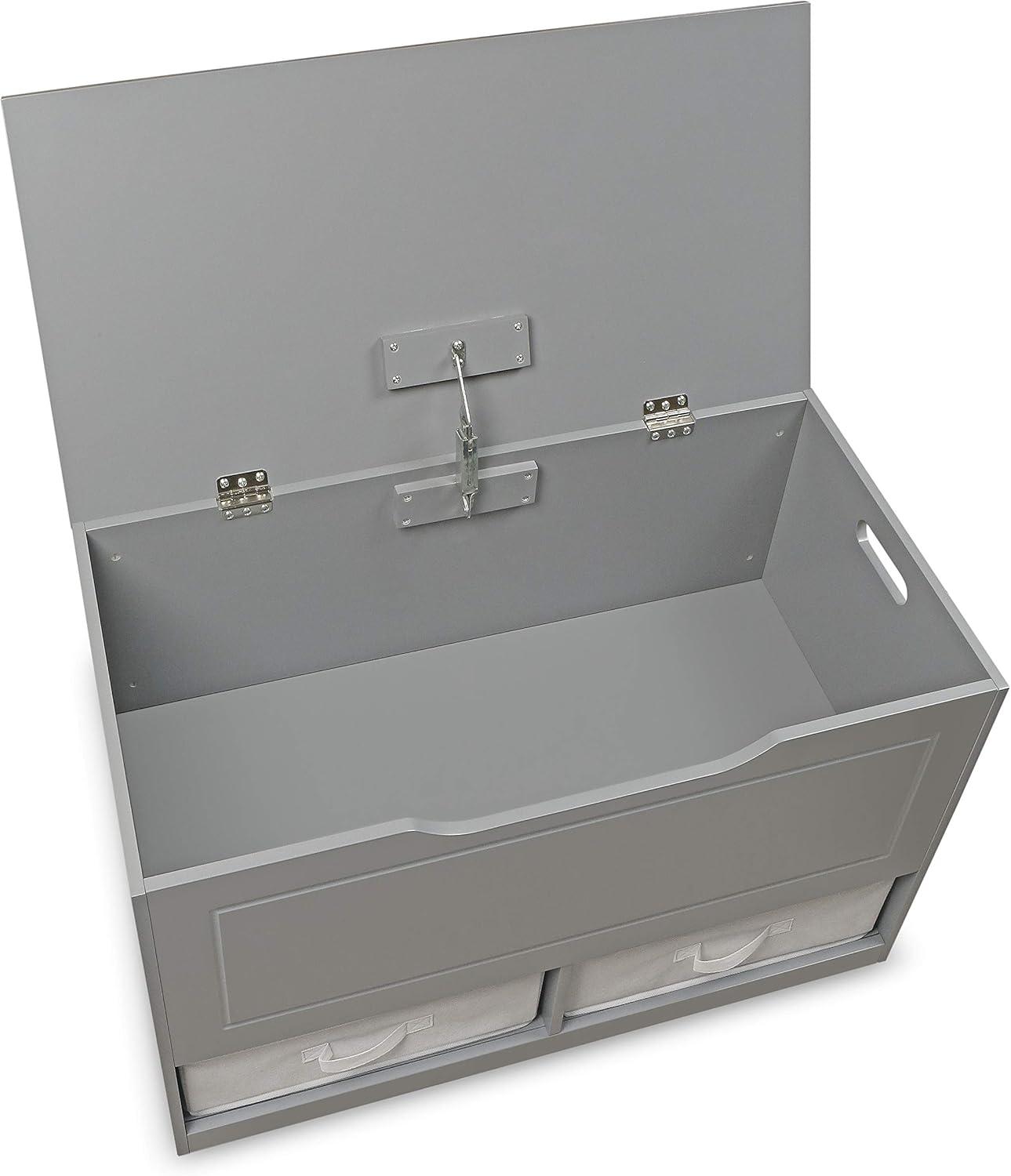 Badger Basket Up and Down Toy and Storage Box with Two Baskets - Gray