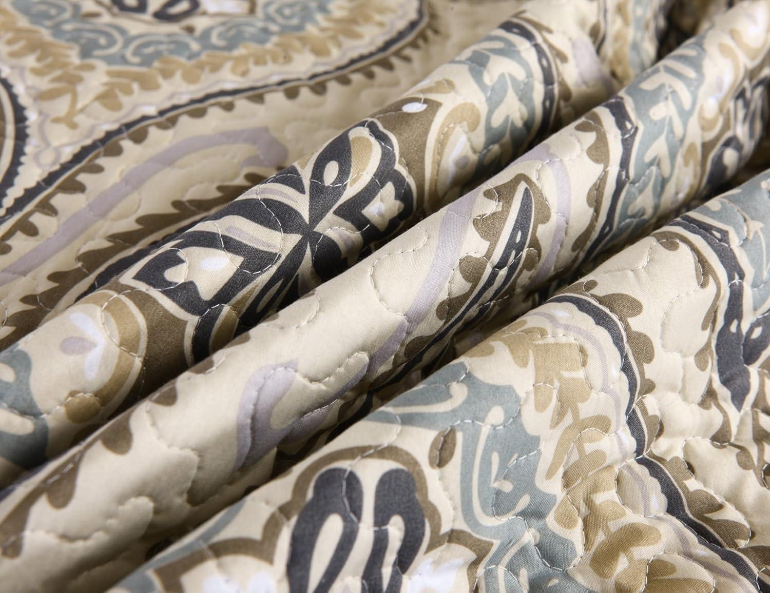 MarCielo 3 Piezas Edredón Ligero Rey, Edredón Impreso, Edredón Conjunto Ropa de Cama Manta Manta Coverlet Ligero Colcha Conjunto, Amarillo + Gris Oscuro, Tamaño King, Joni