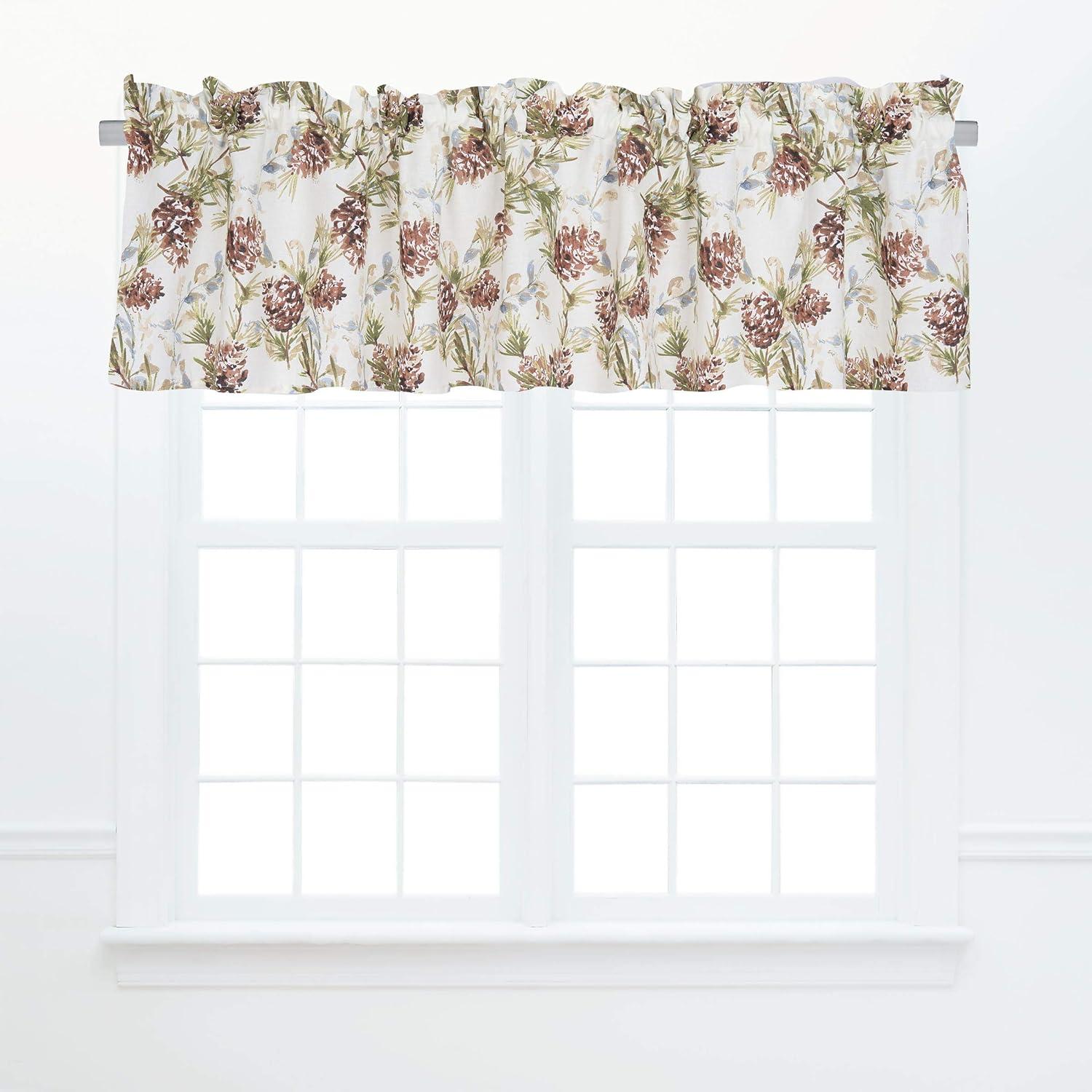 Cooper Pines Multicolored Cotton Valance with Pinecone Print