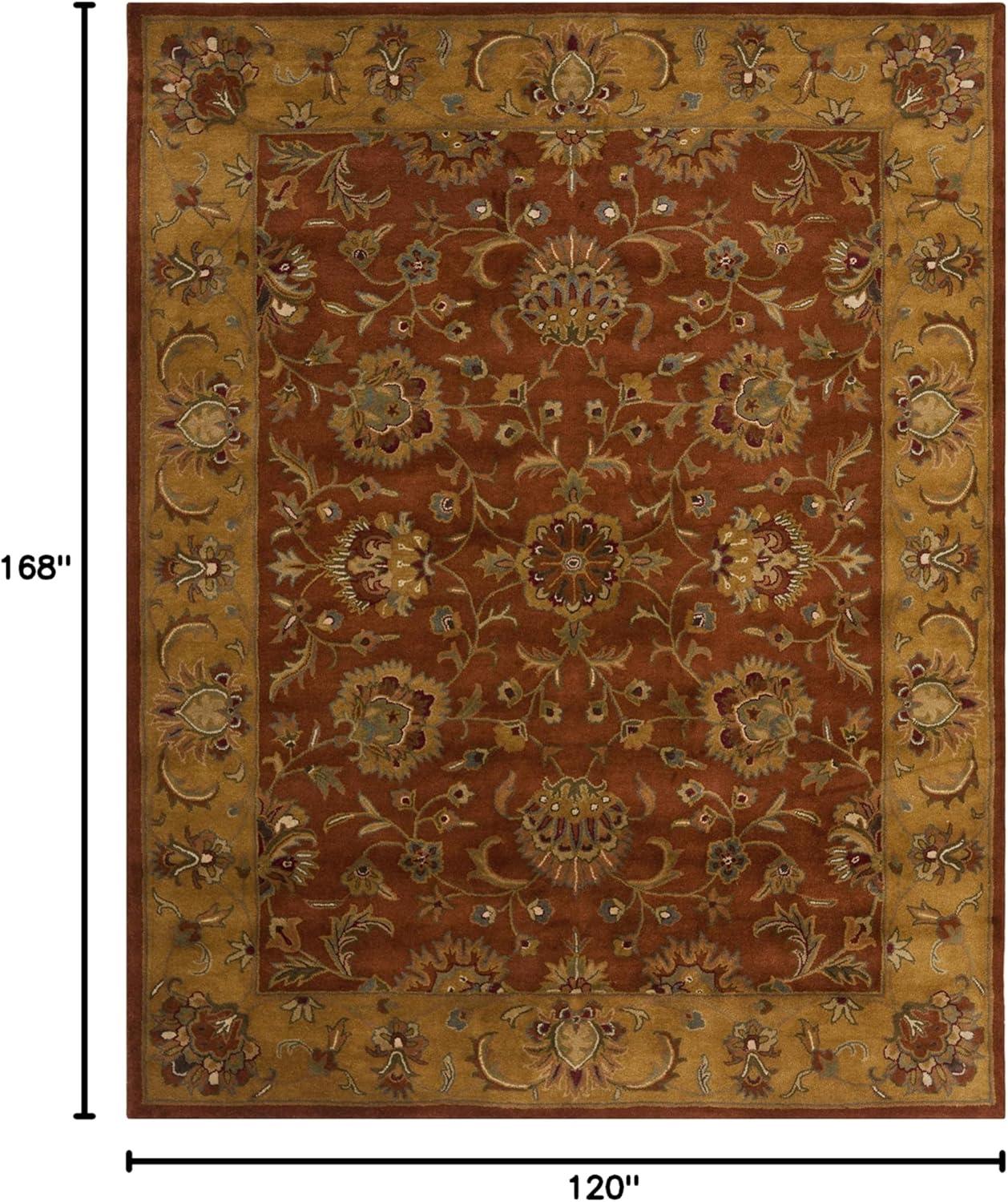 SAFAVIEH Heritage Seymour Traditional Wool Area Rug, Red/Natural, 10' x 14'