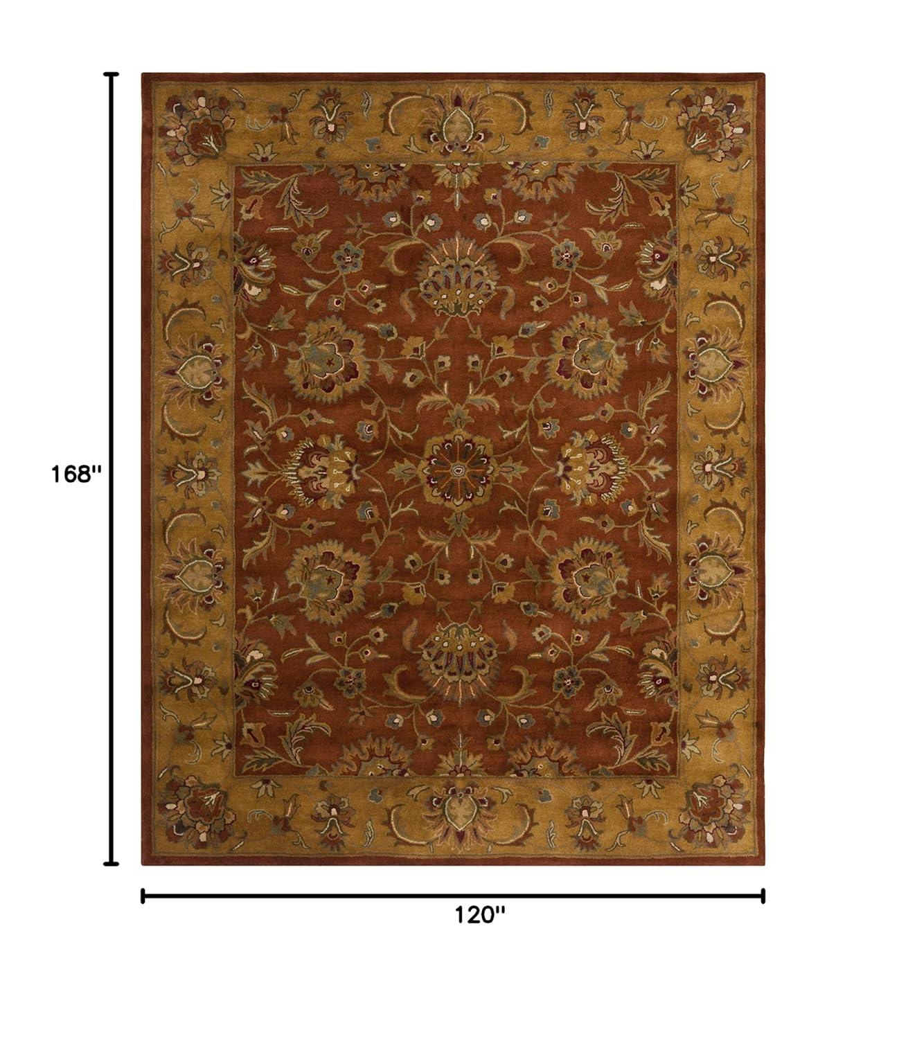 SAFAVIEH Heritage Seymour Traditional Wool Area Rug, Red/Natural, 10' x 14'