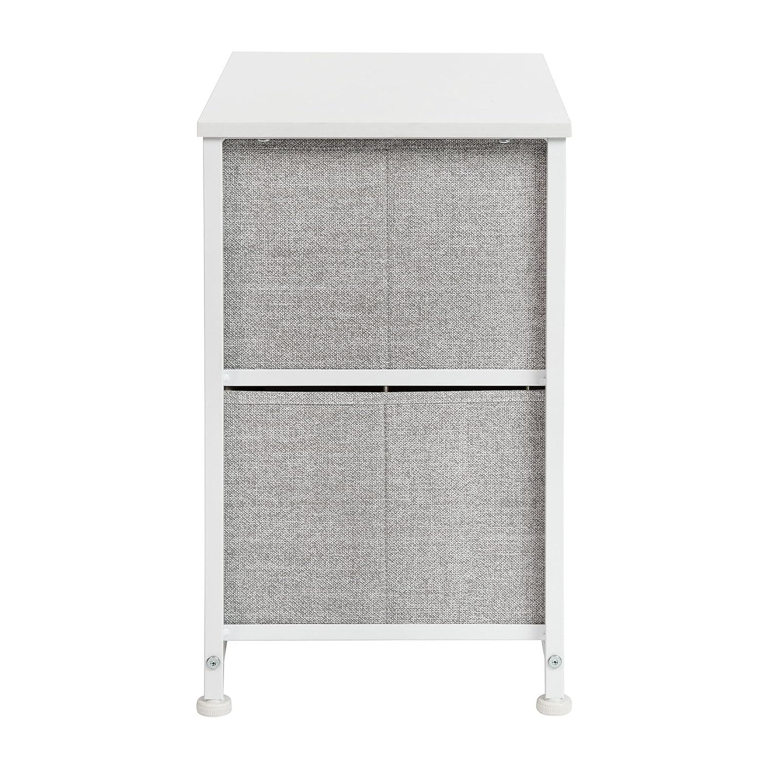 Flash Furniture Malone 2 Drawer Storage Stand with Wood Top & Fabric Pull Drawers