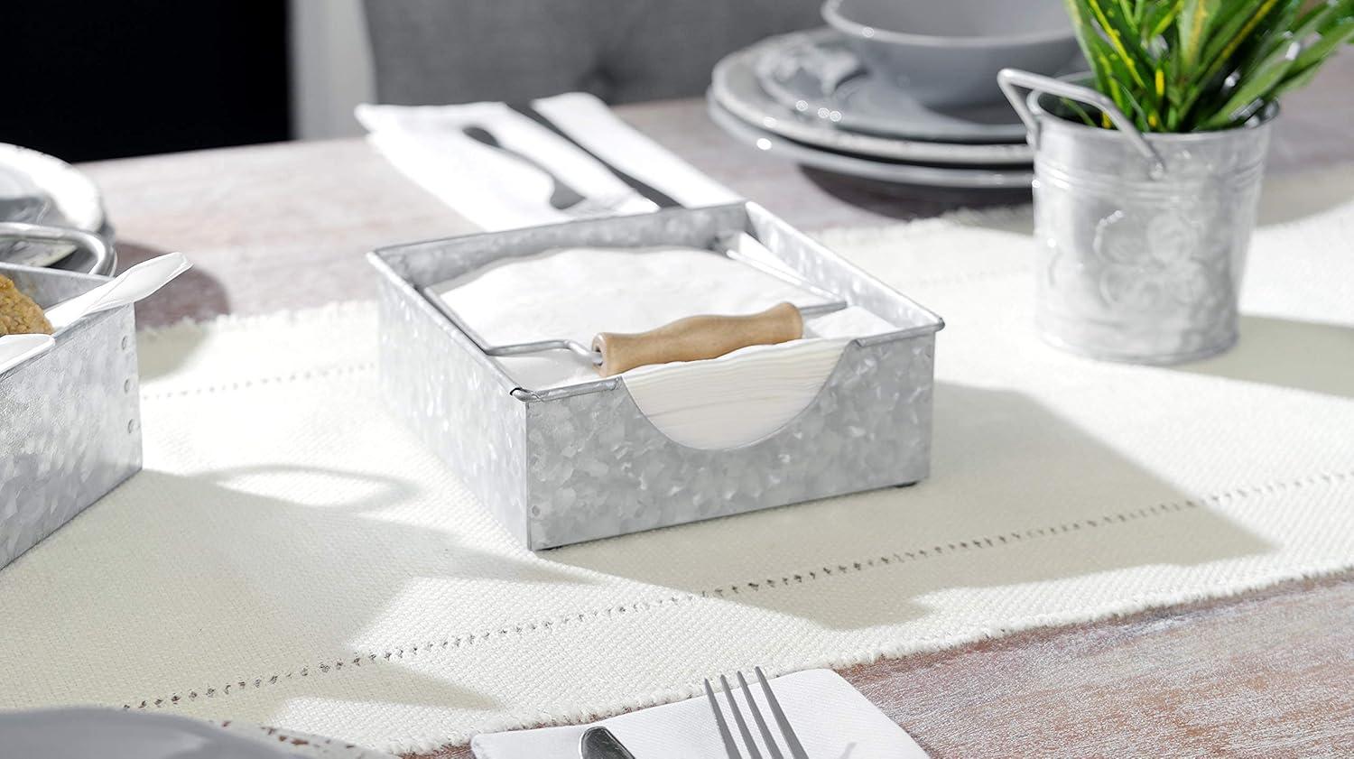 Walford Home Galvanized Metal Farmhouse Napkin Holder