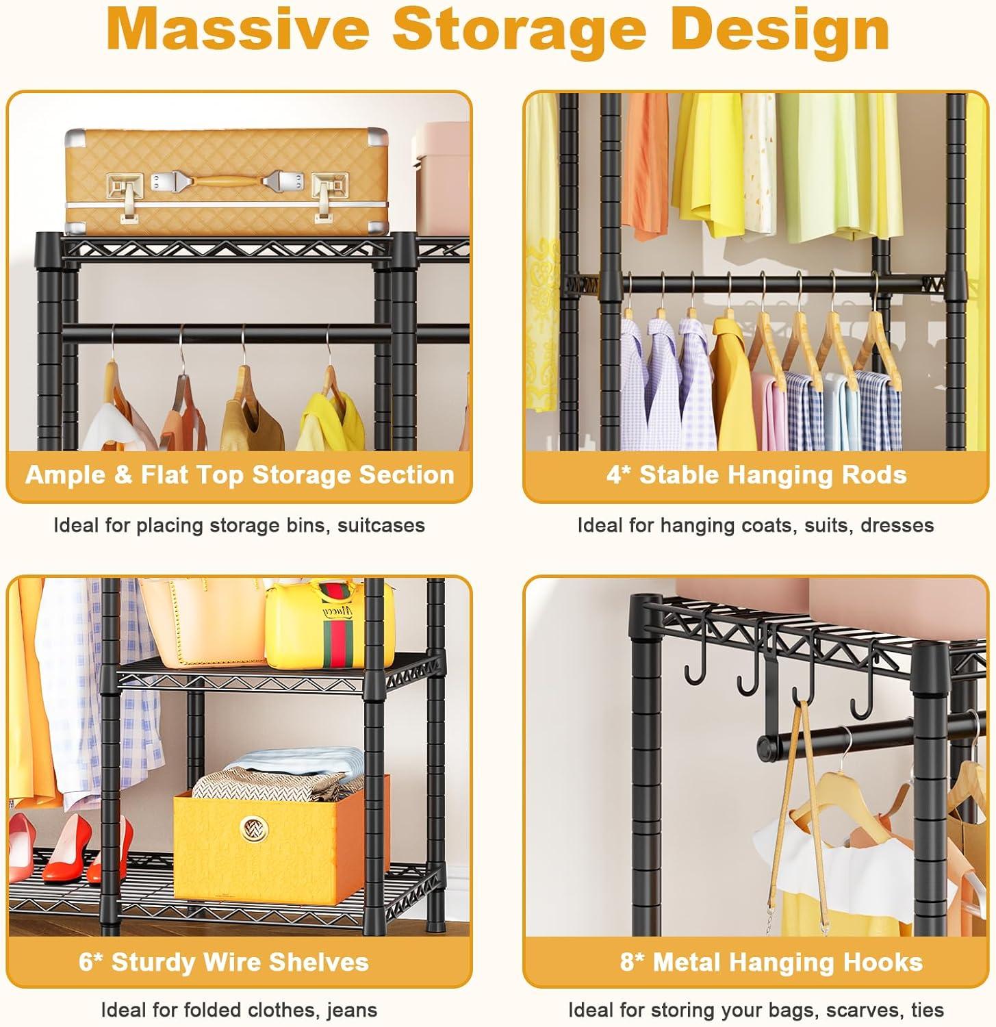 89.8'' Metal Freestanding Garment Rack