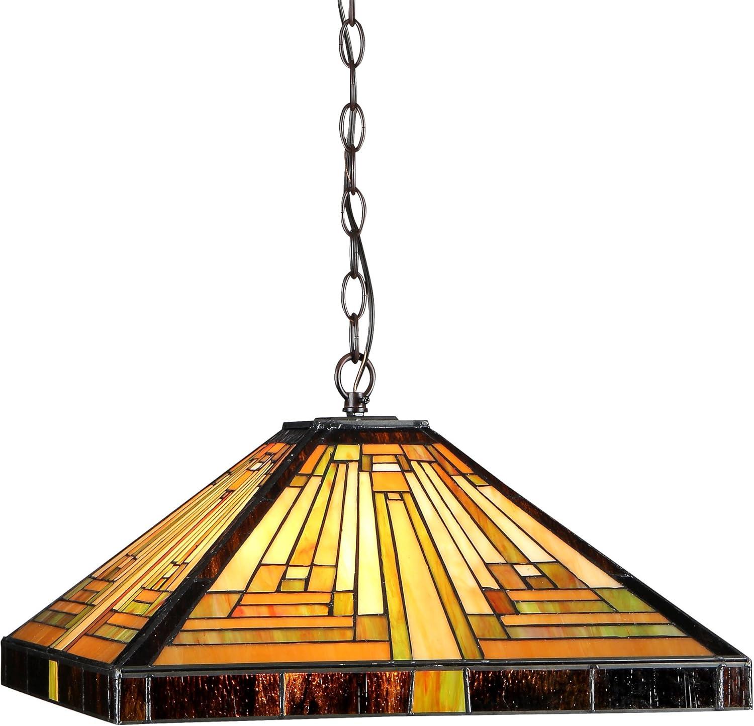 CHLOE Innes Tiffany-style 2 Light Mission Ceiling Pendant Fixture 16" Shade