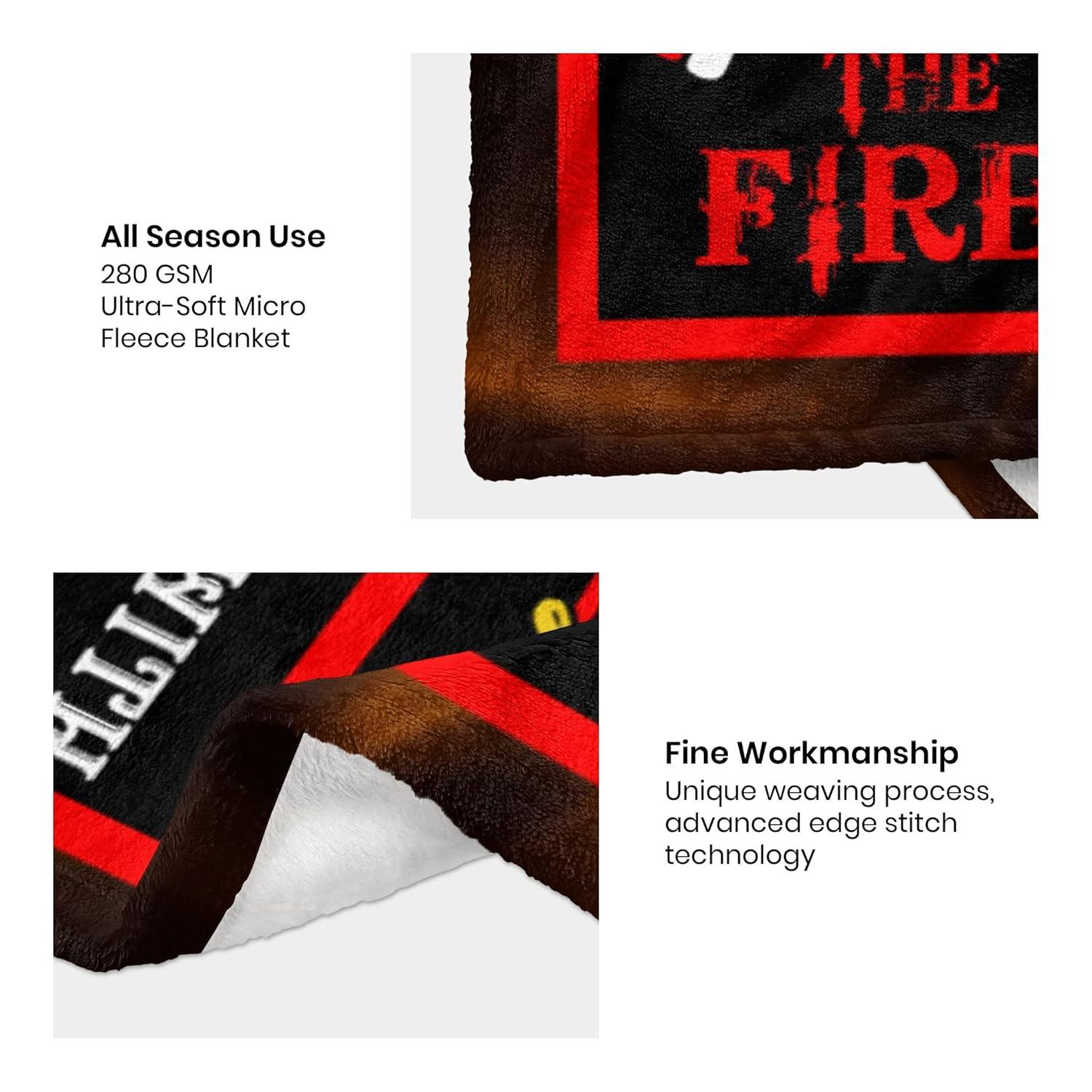 Firefighter Gifts for Men Fire Department Gifts Fire Fighter Gifts for Adults Firefighter Birthday Party Decorations Fireman Gifts for Men Firefighter Fathers Day Blanket Gifts Blanket 60x50 Inch