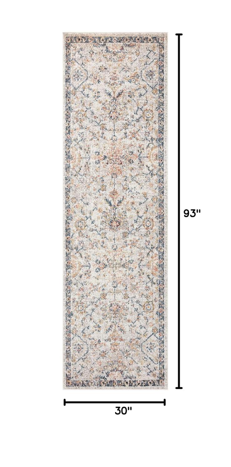 Loloi II Cassandra Collection CSN-03 Dove / Navy Oriental Area Rug 2'-6" x 7'-9"